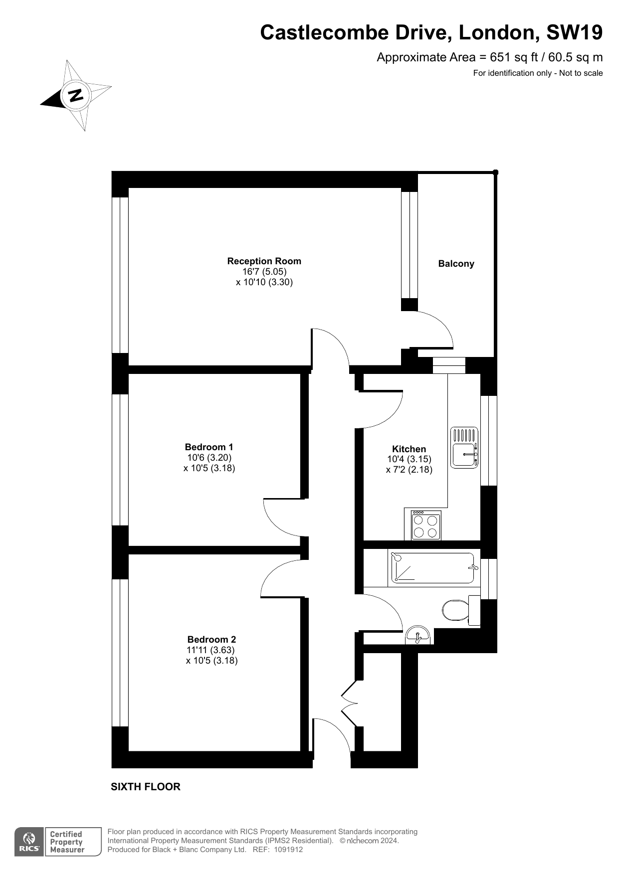 2 bed apartment for sale in Castlecombe Drive, London - Property Floorplan
