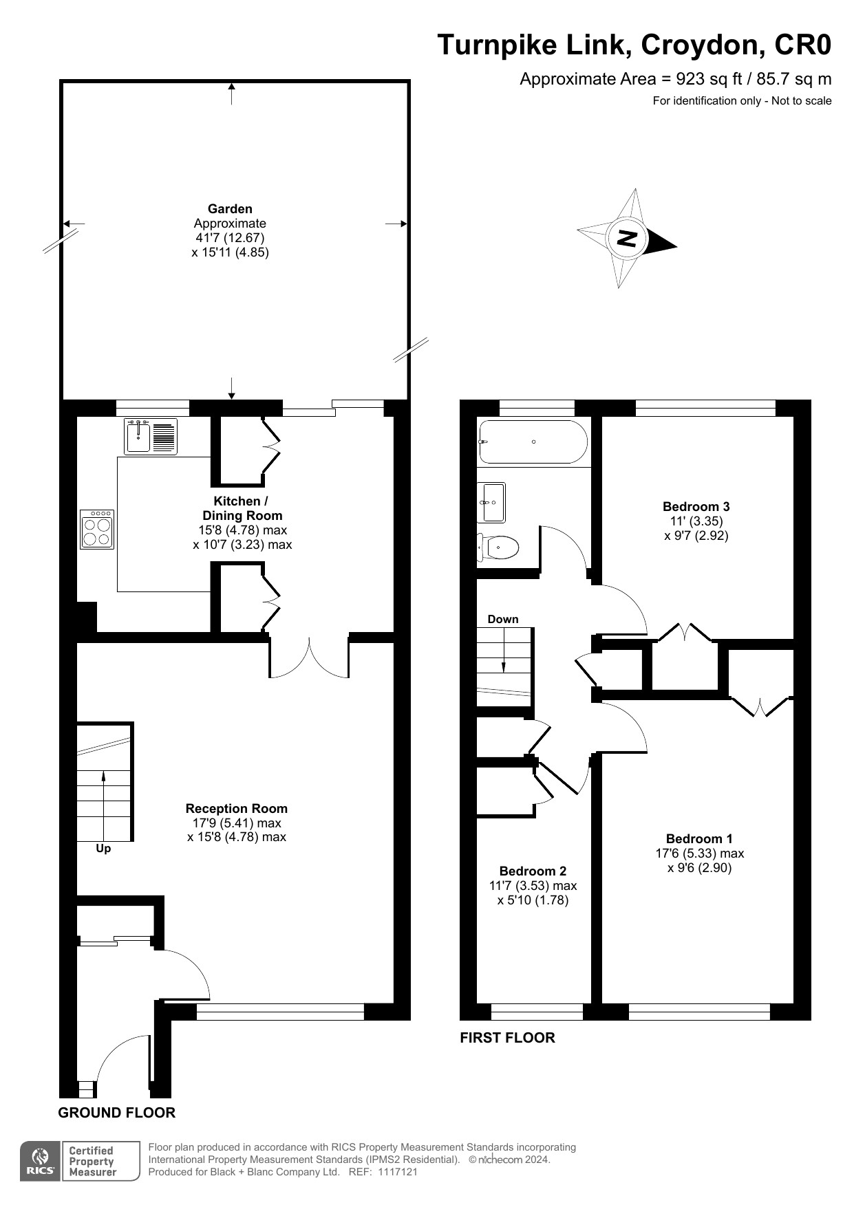 3 bed house for sale in Turnpike Link - Property Floorplan