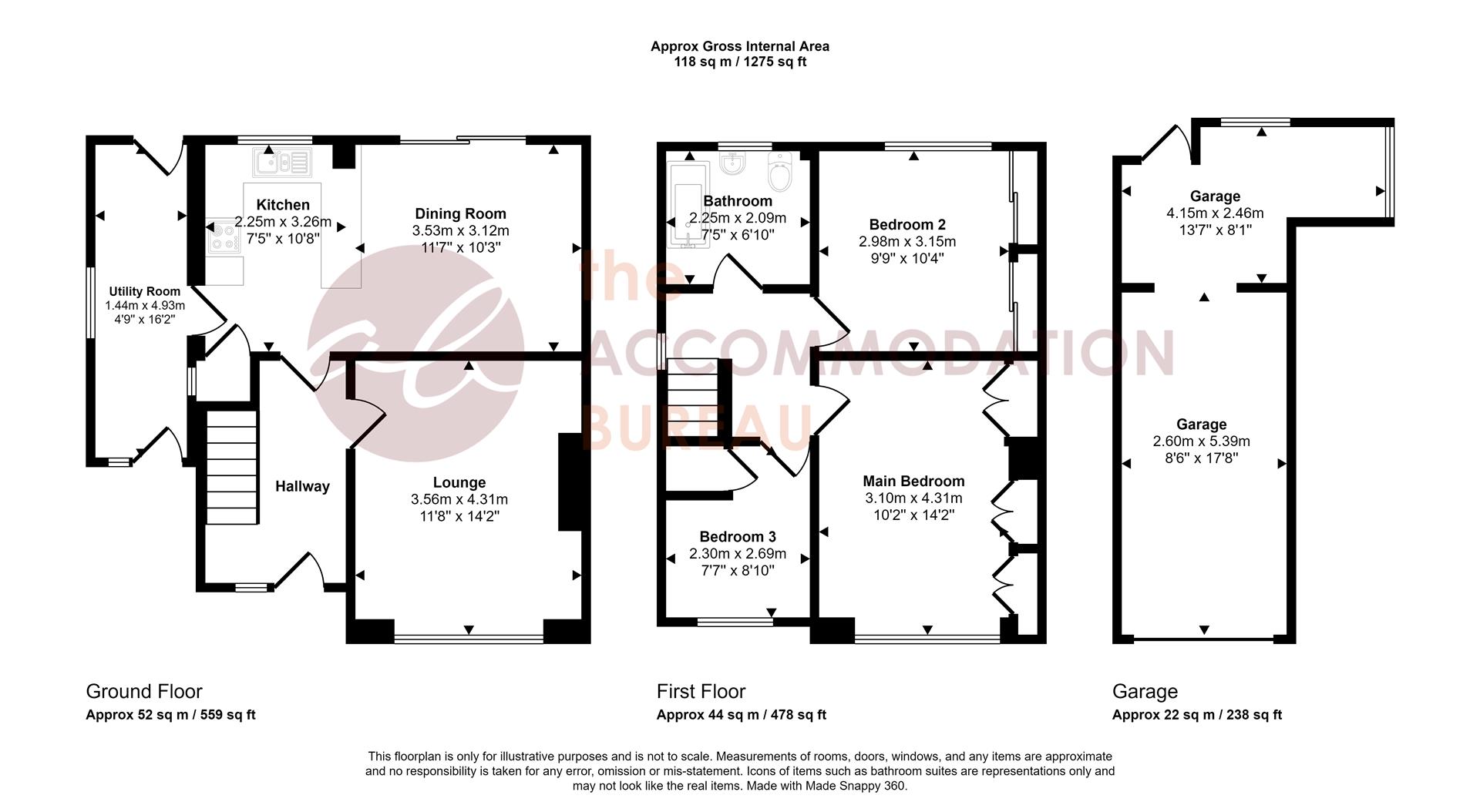 3 bed semi-detached house to rent in Berrycoombe Hill, Bodmin - Property floorplan