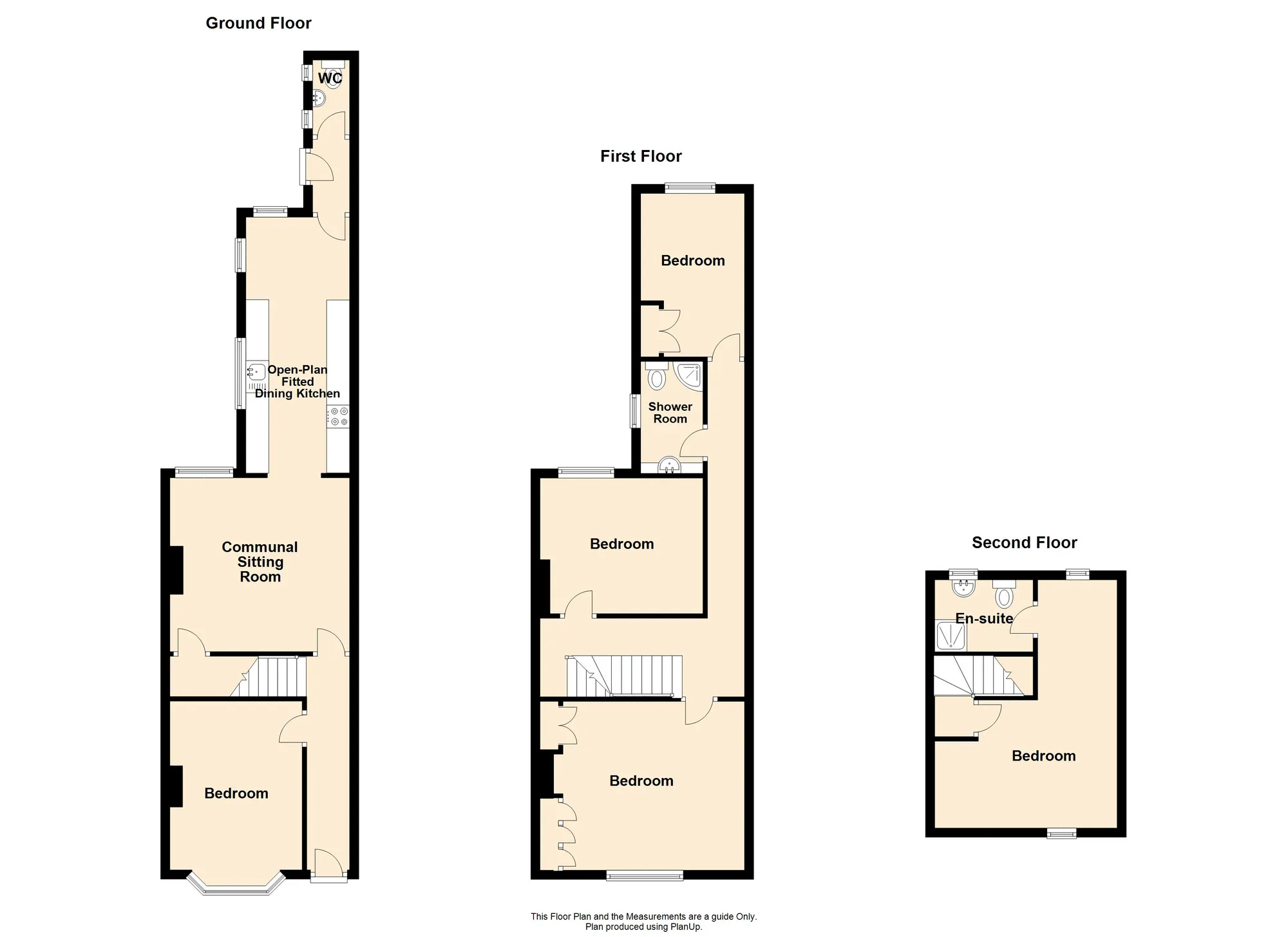 5 bed mid-terraced house to rent in Thurlow Road, Leicester - Property floorplan