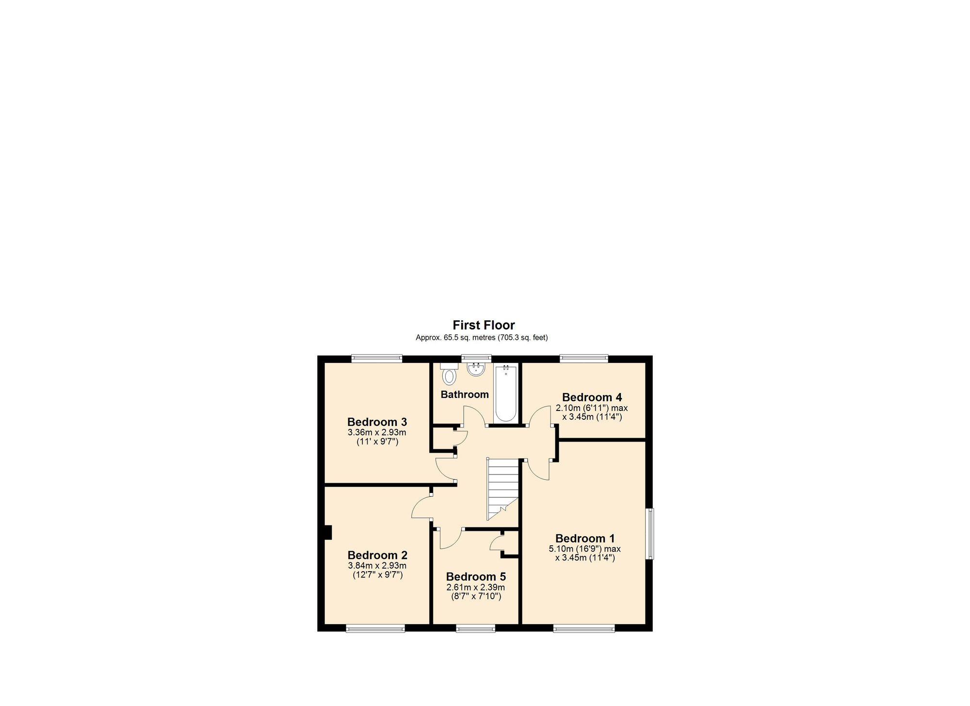 5 bed house for sale in Dove Rise, Leicester - Property floorplan