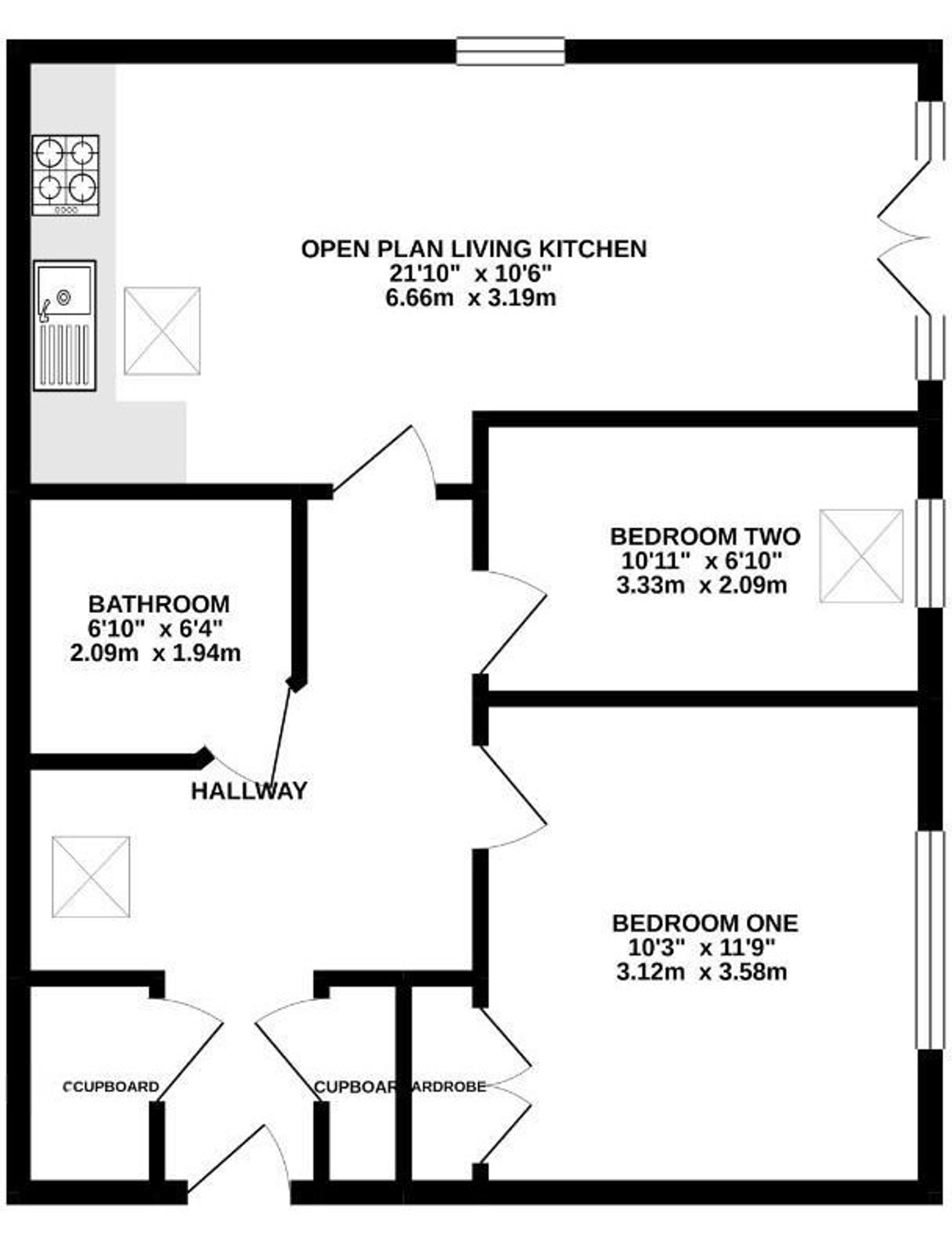 2 bed apartment to rent in Barradale Court, Leicester - Property floorplan