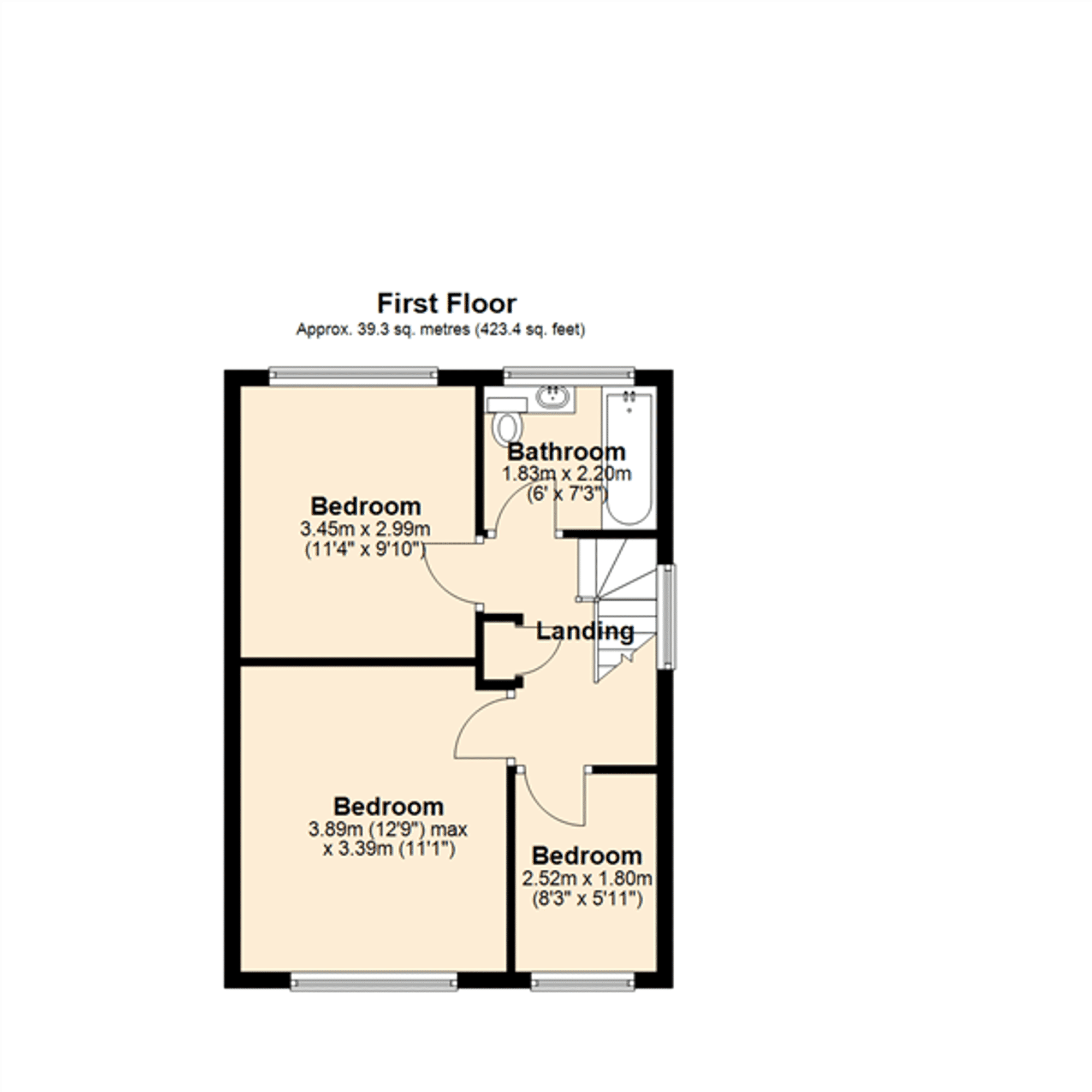 3 bed house for sale in Coombe Rise, Leicester - Property floorplan