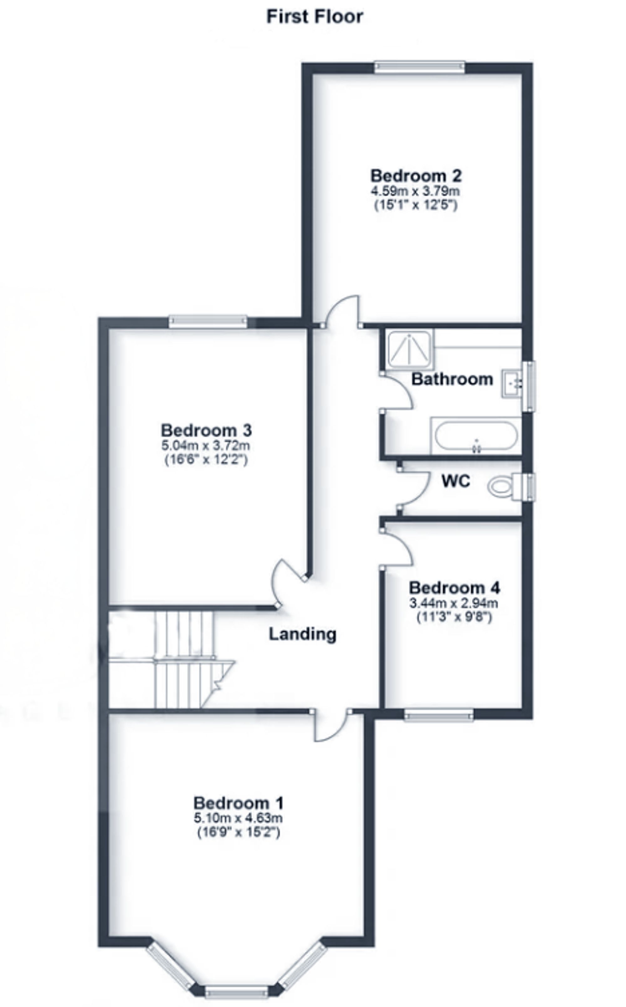 4 bed house for sale in Stoughton Drive North, Leicester - Property floorplan