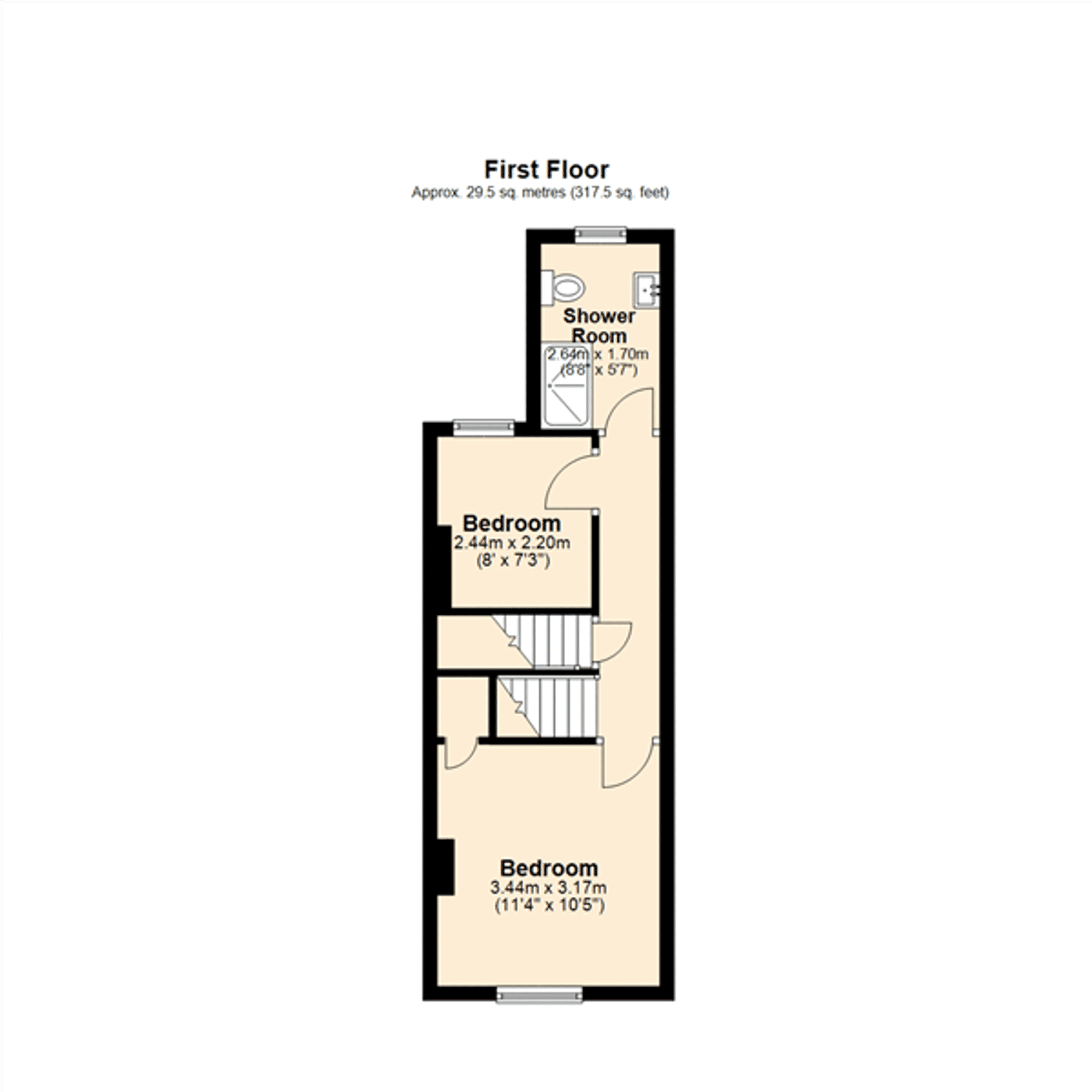 3 bed house for sale in Montague Road, Leicester - Property floorplan