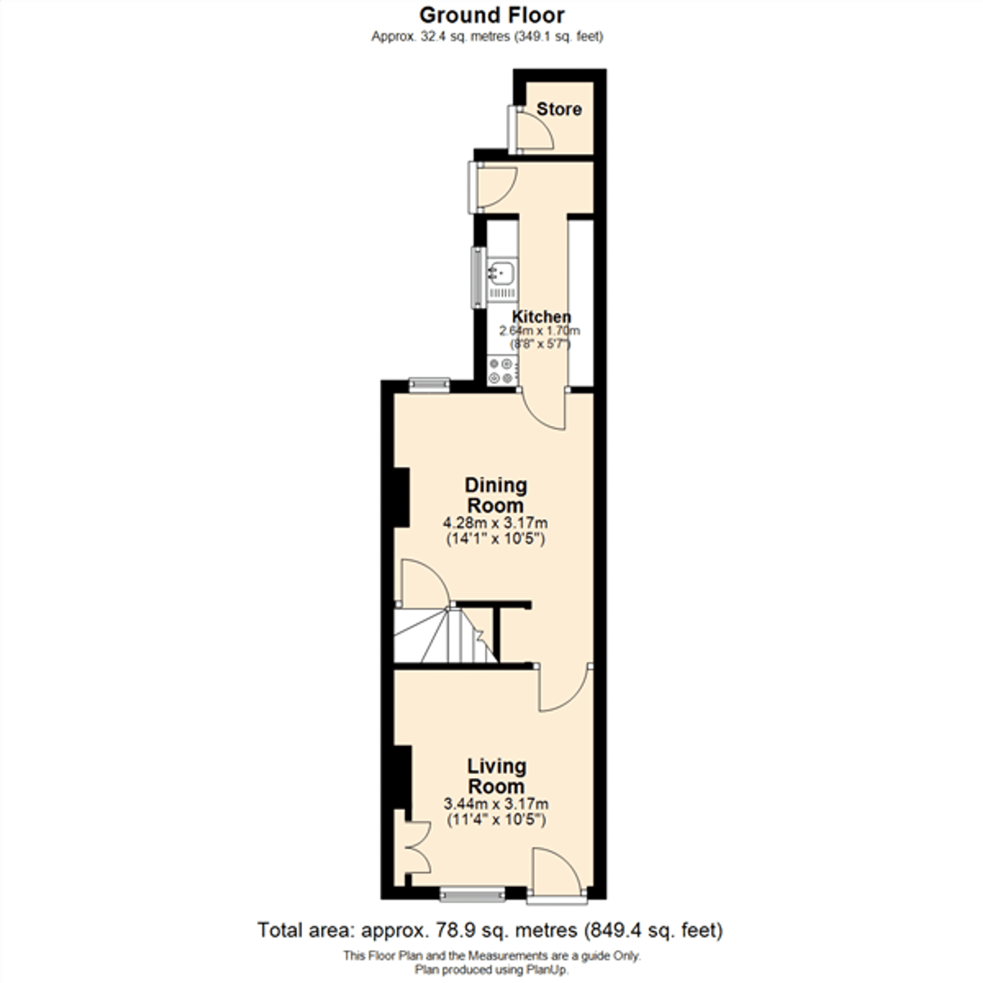 3 bed house for sale in Montague Road, Leicester - Property floorplan