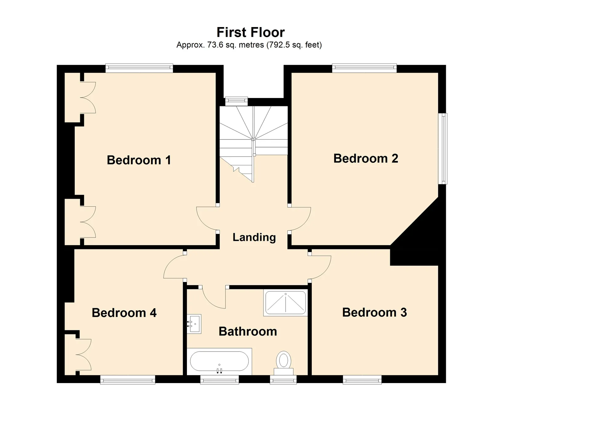 4 bed detached house to rent in Barrington Road, Leicester - Property floorplan