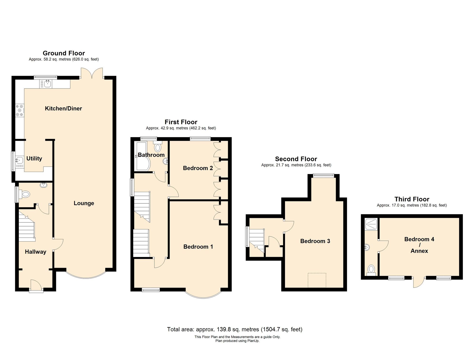 4 bed house to rent in St. Annes Drive, Leicester - Property floorplan