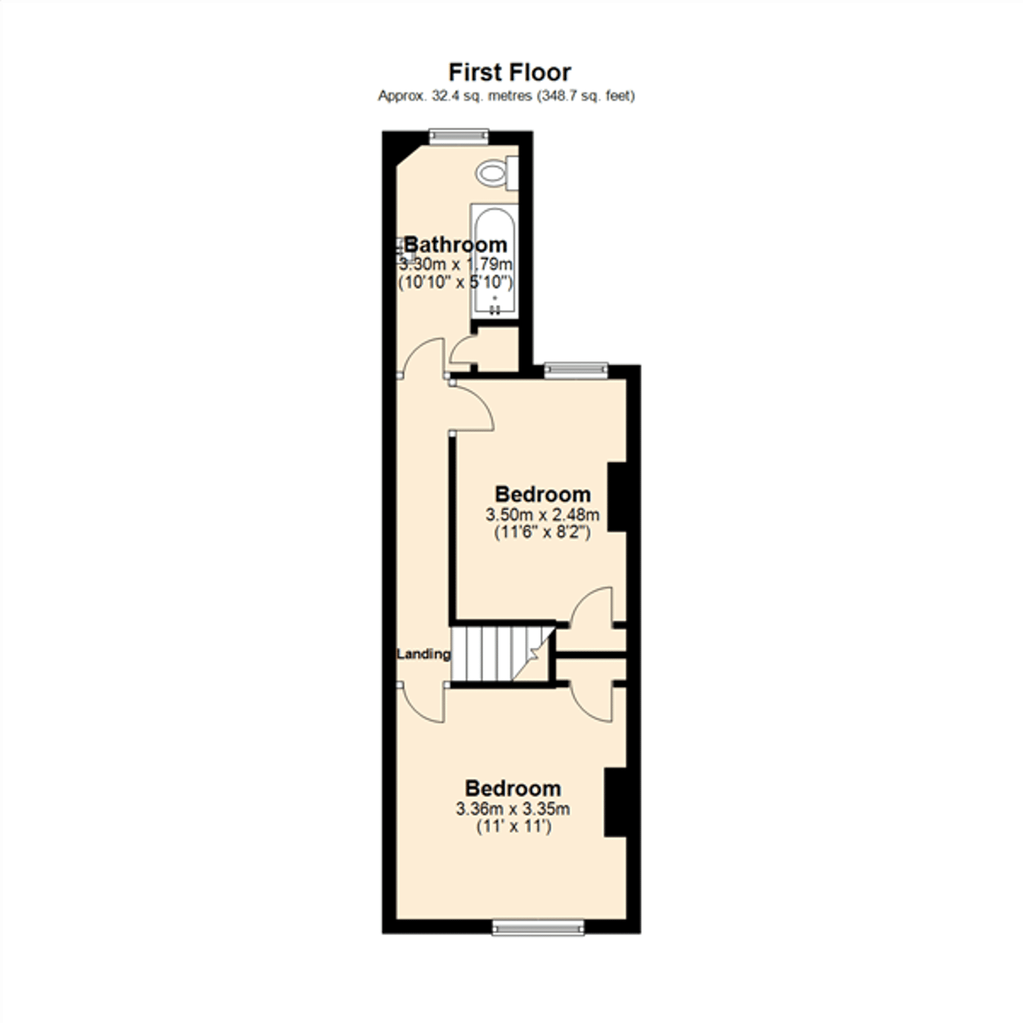 2 bed house for sale in Oxford Avenue, Leicester - Property floorplan