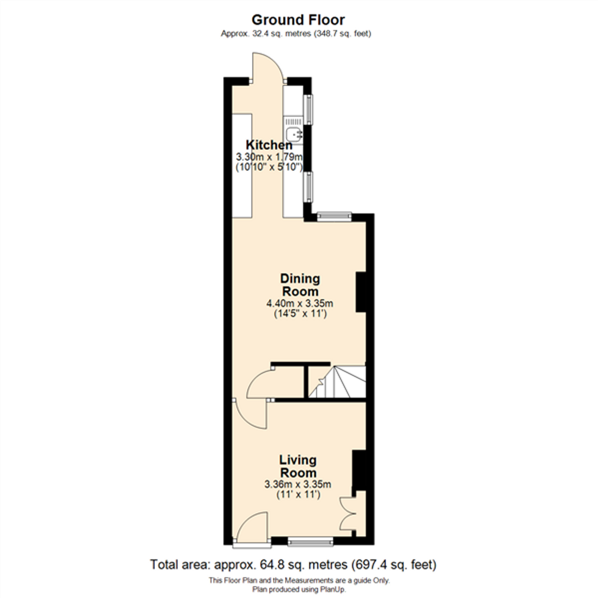 2 bed mid-terraced house for sale in Oxford Avenue, Leicester - Property floorplan