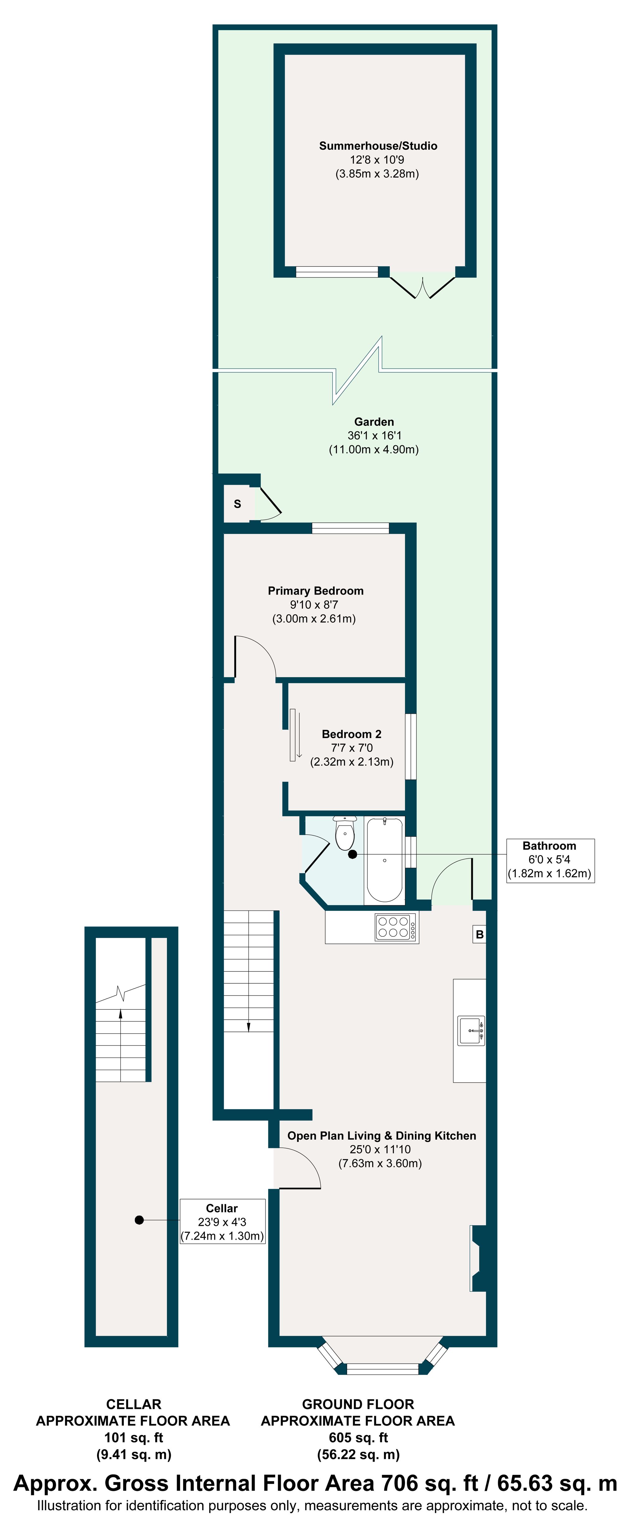 2 bed flat for sale in Lister Road, Bushwood, London, E11 - Property floorplan