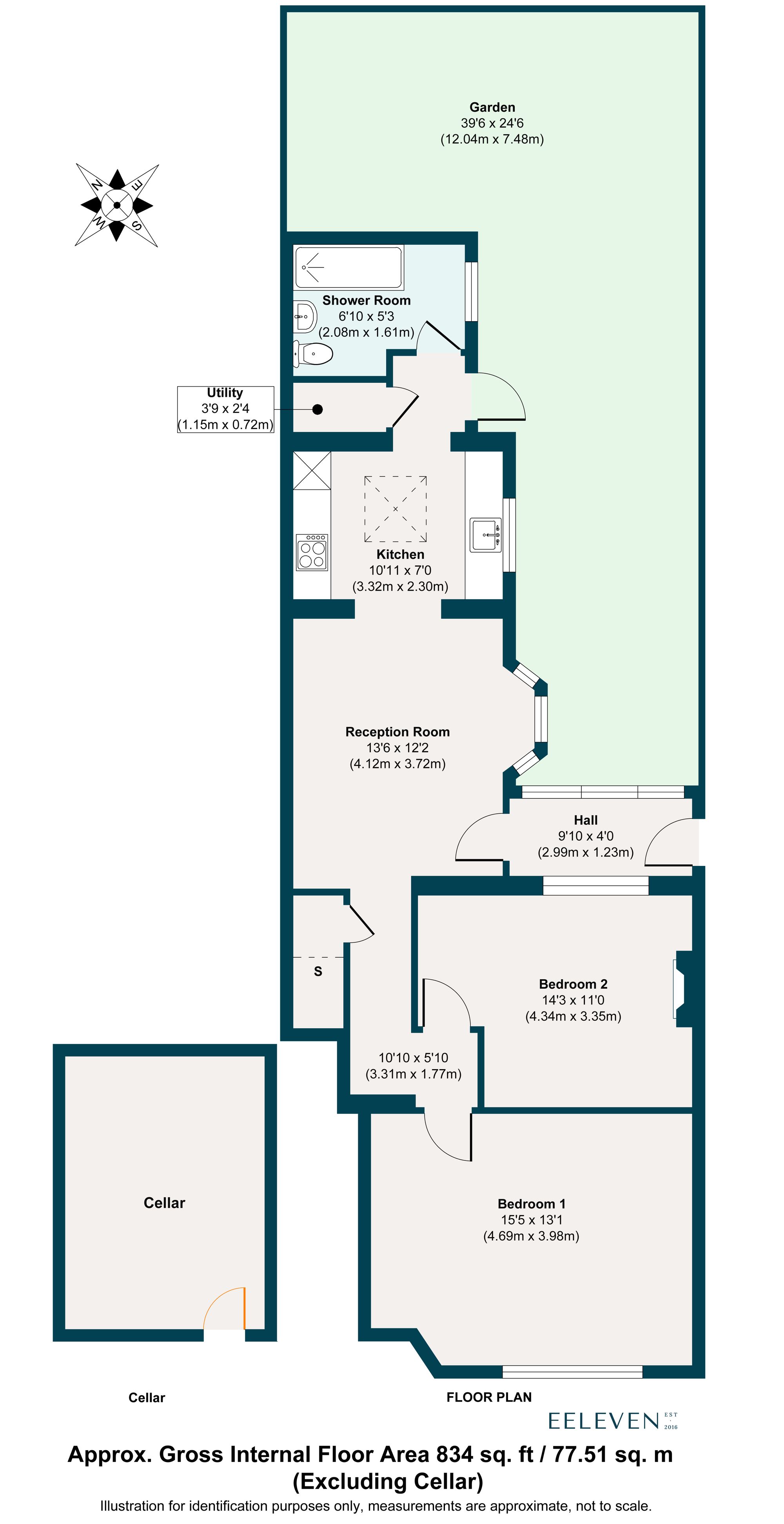 2 bed flat for sale in Selby Road, Leytonstone, London, E11 - Property floorplan