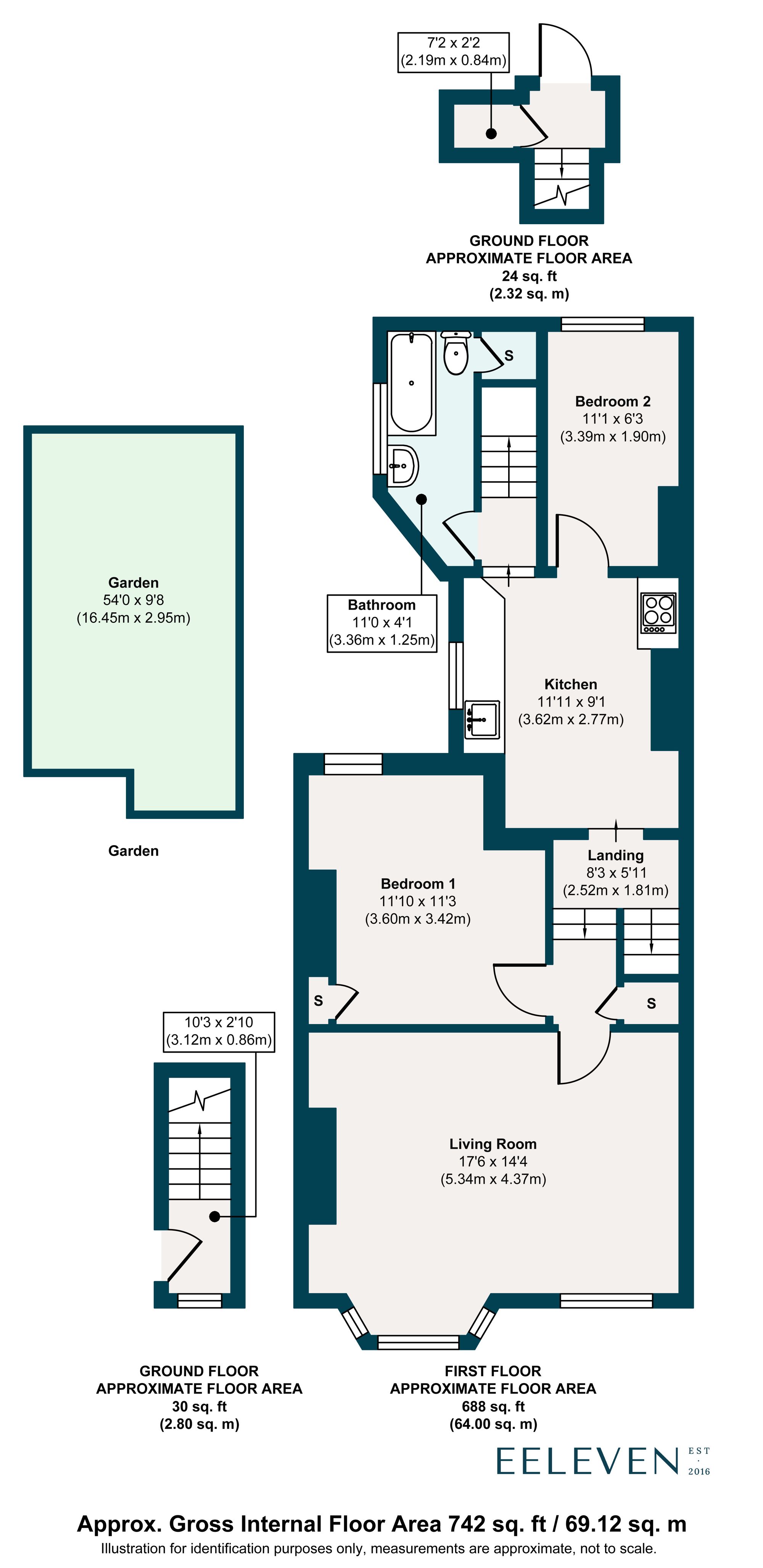 2 bed flat for sale in St. Annes Road, London, E11 - Property floorplan