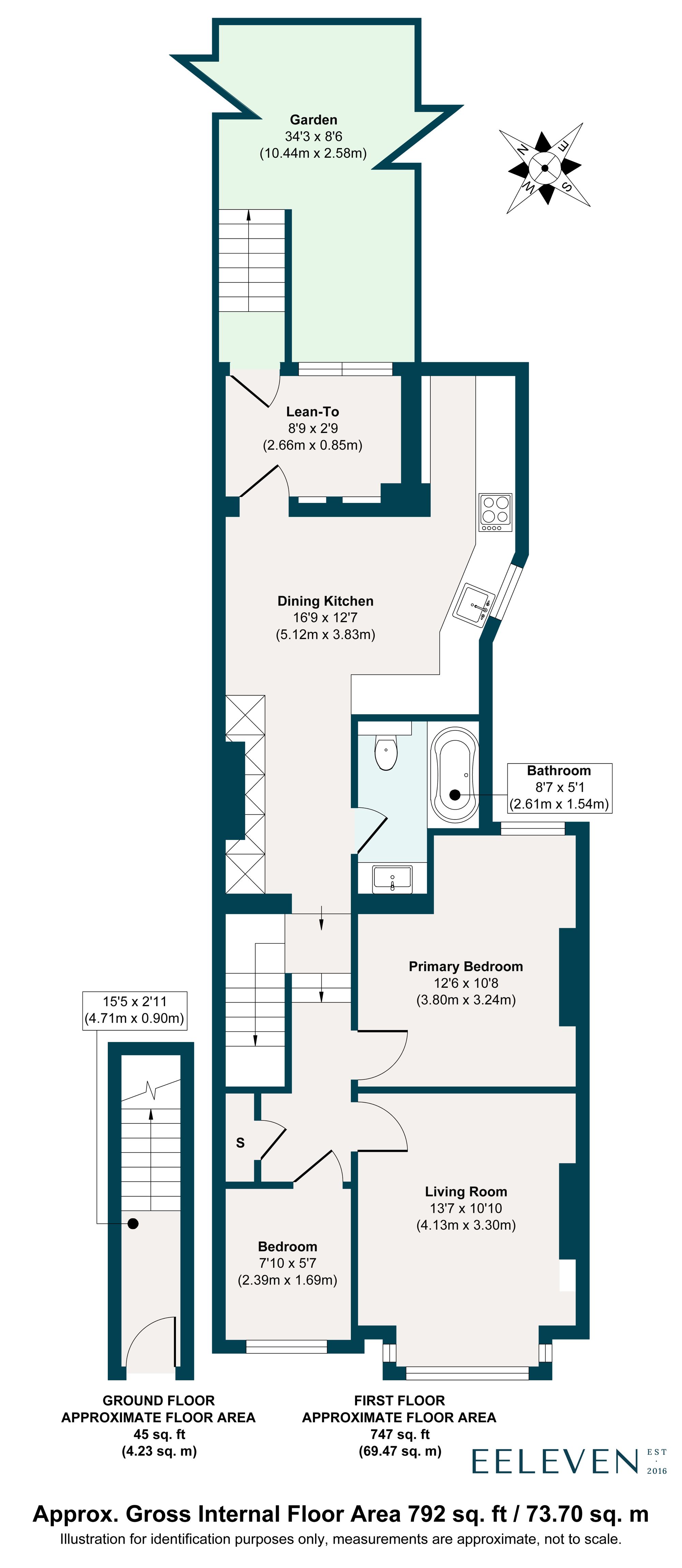 2 bed maisonette for sale in Francis Road, Leyton, London, E10 - Property floorplan