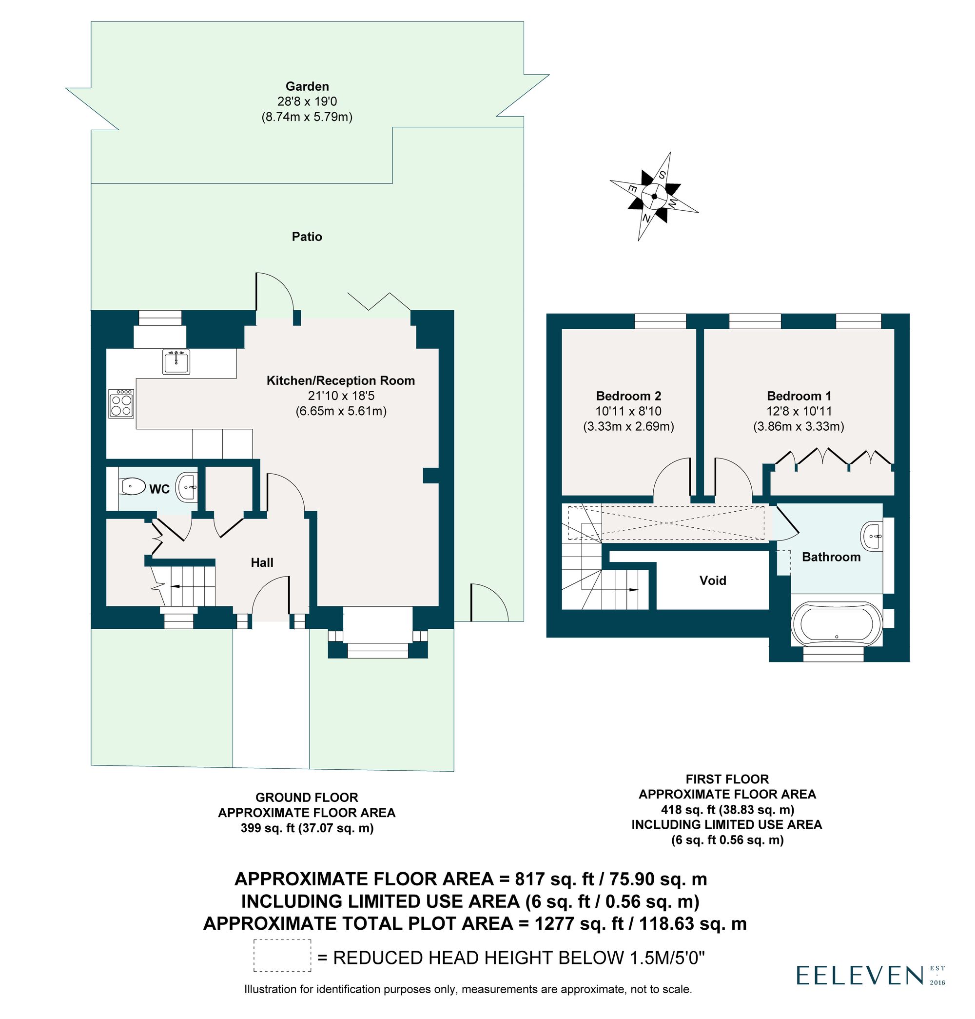 2 bed semi-detached house for sale in Stark Mews, Wolsey Avenue, Walthamstow, London, E17 - Property floorplan