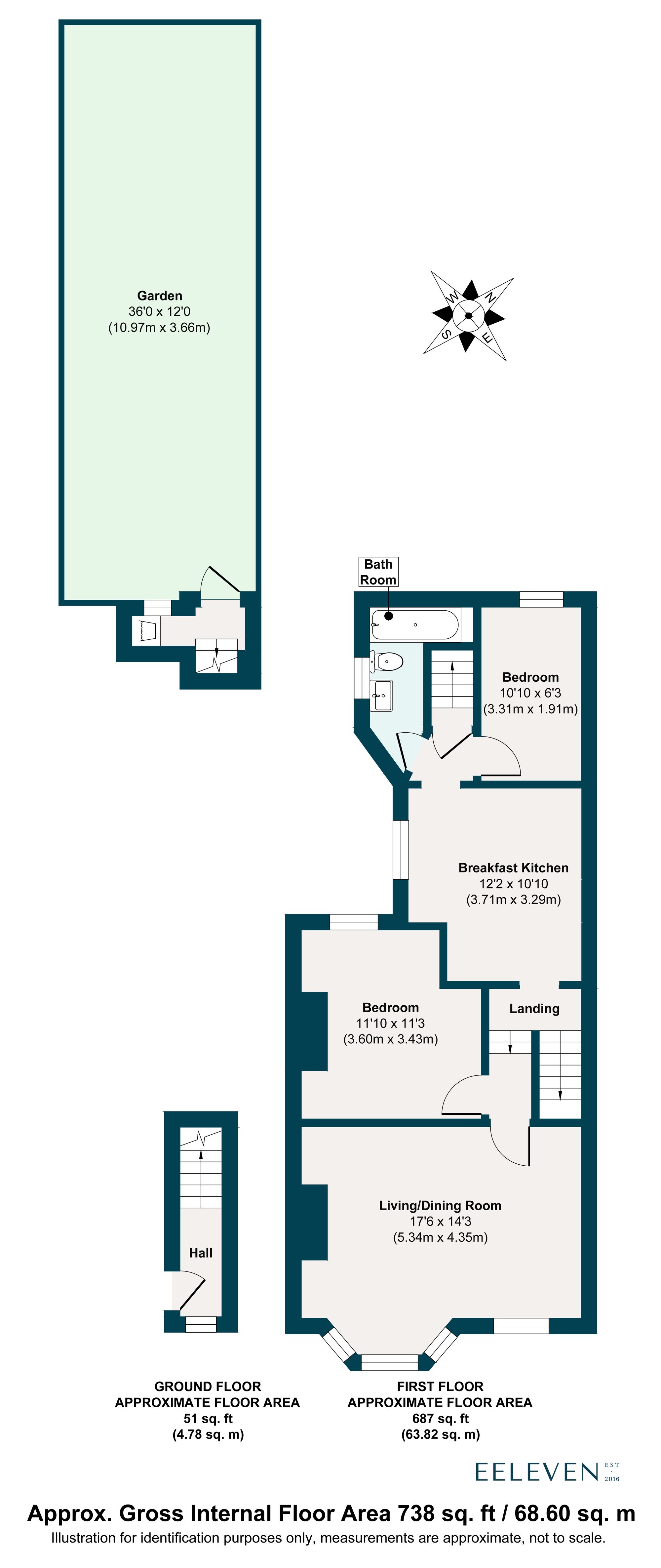 2 bed maisonette for sale in Twickenham Road, Leytonstone, London, E11 - Property floorplan