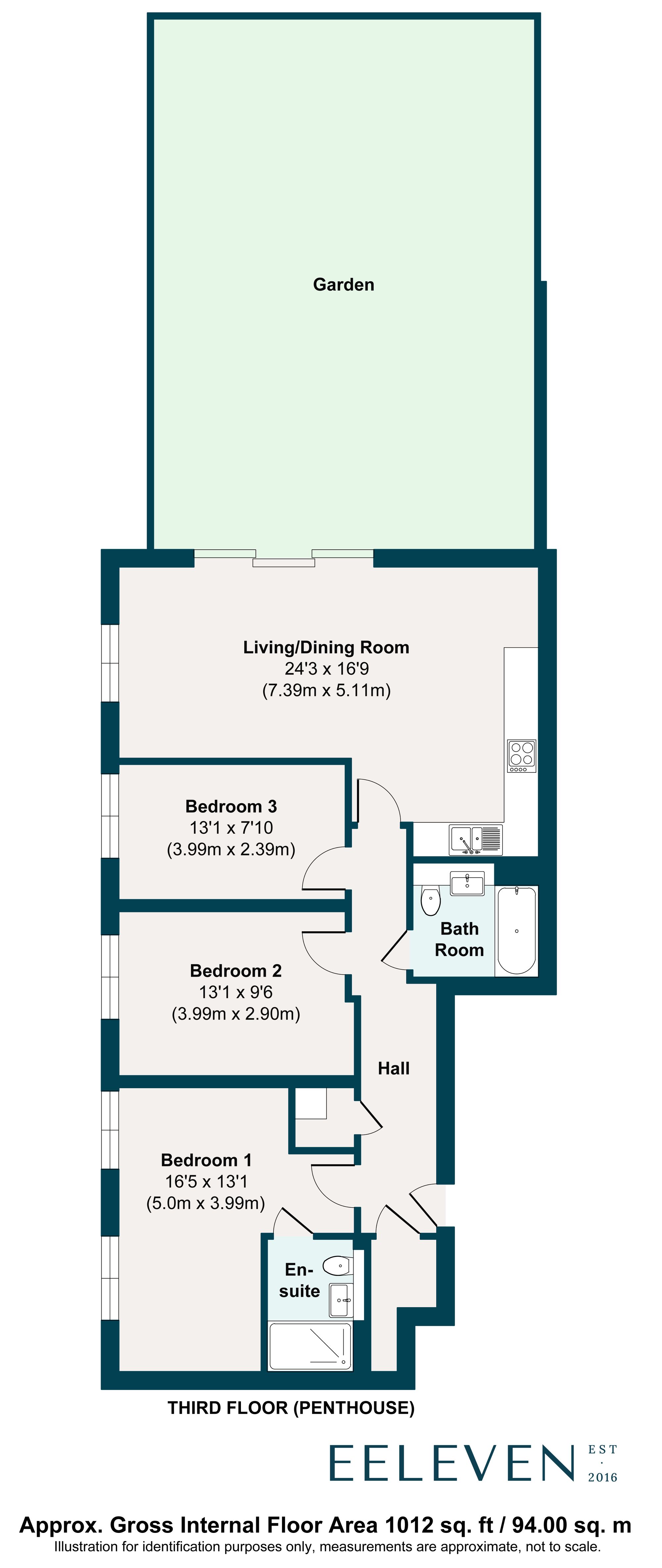 3 bed apartment for sale in Tallack Road, Leyton, London, E10 - Property floorplan