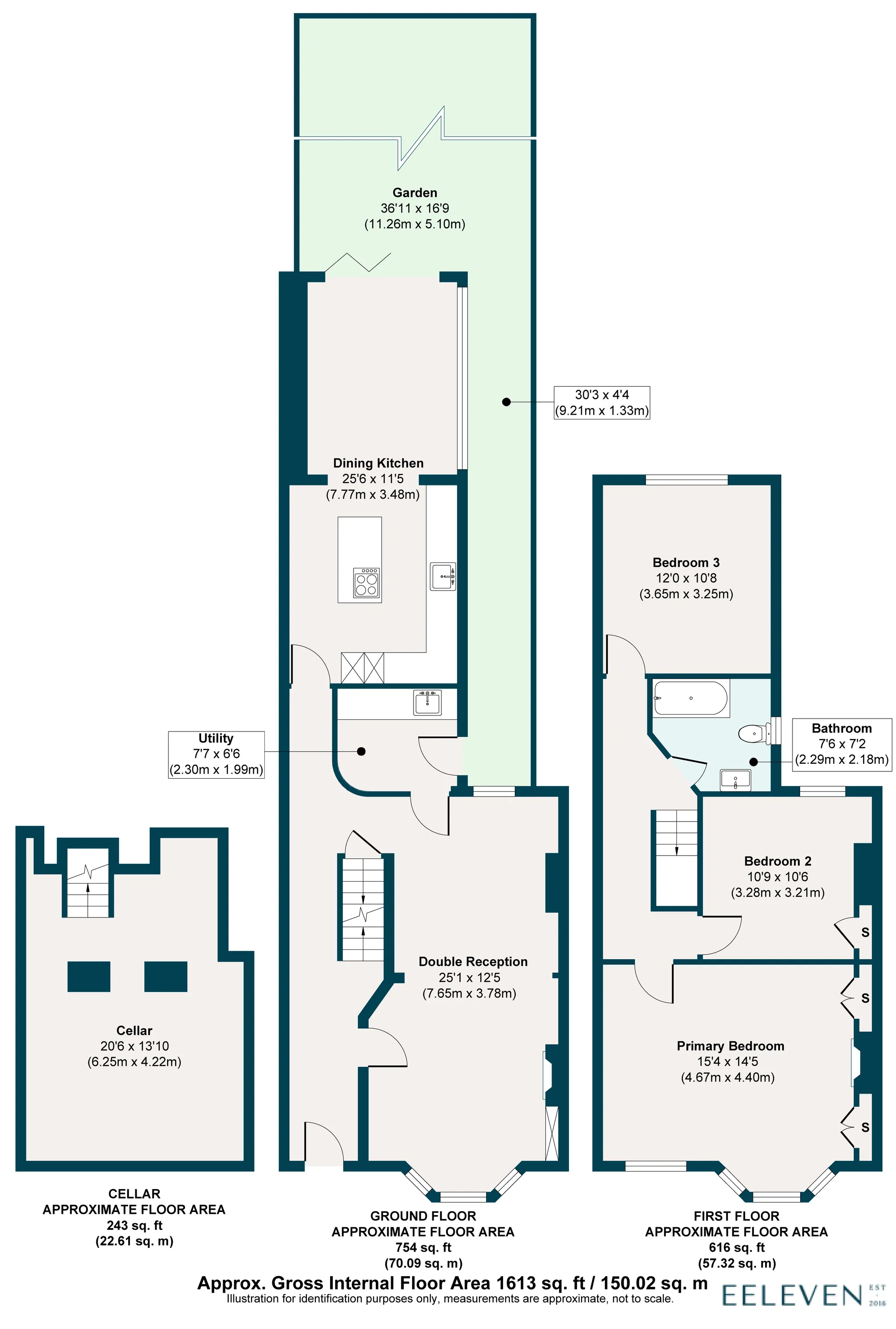 3 bed mid-terraced house for sale in Colchester Road, Leyton - Property Floorplan