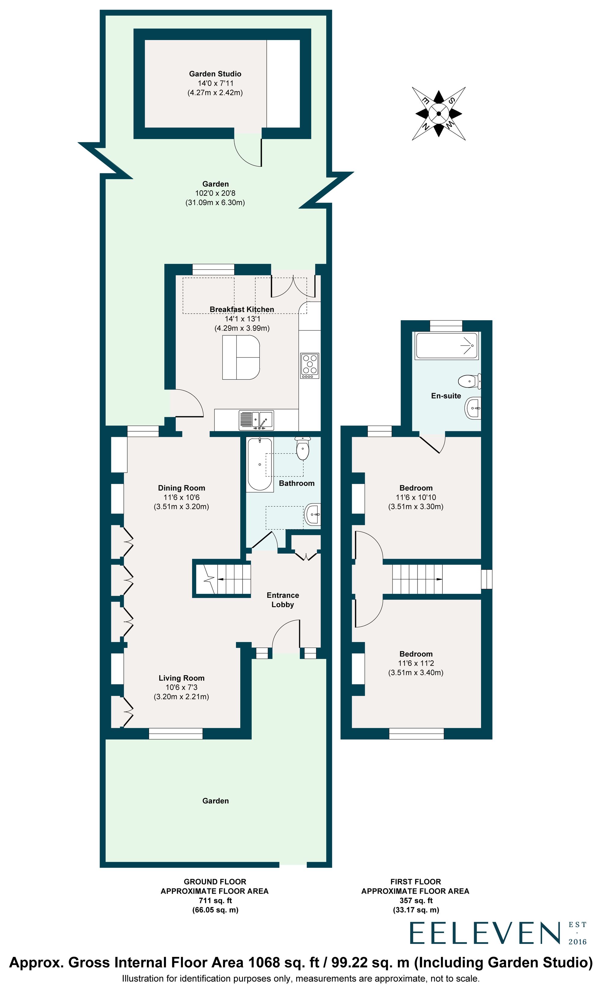 2 bed end of terrace house for sale in Thornhill Road, Leyton - Property floorplan