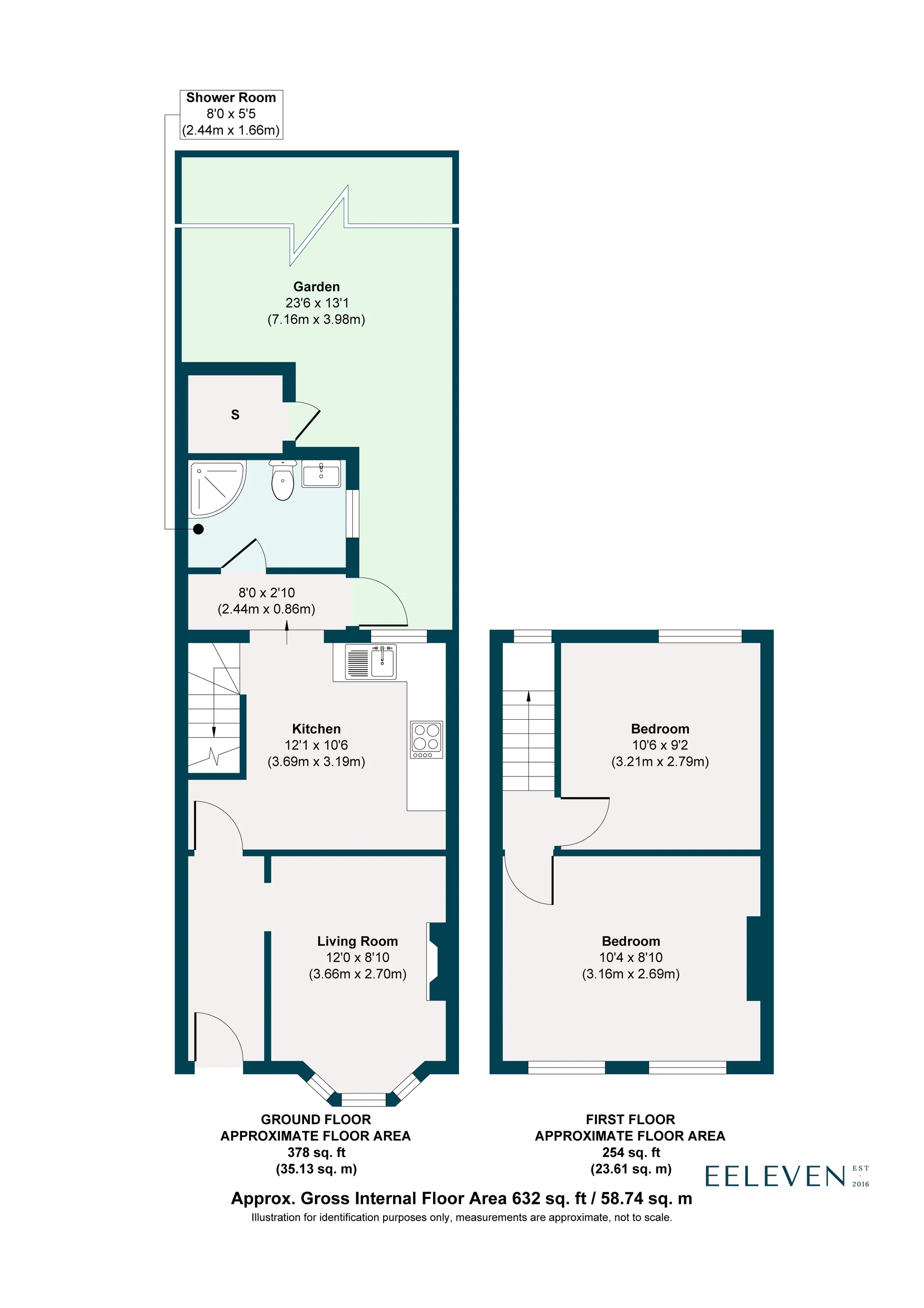 2 bed mid-terraced house to rent in Tennyson Road, London - Property Floorplan