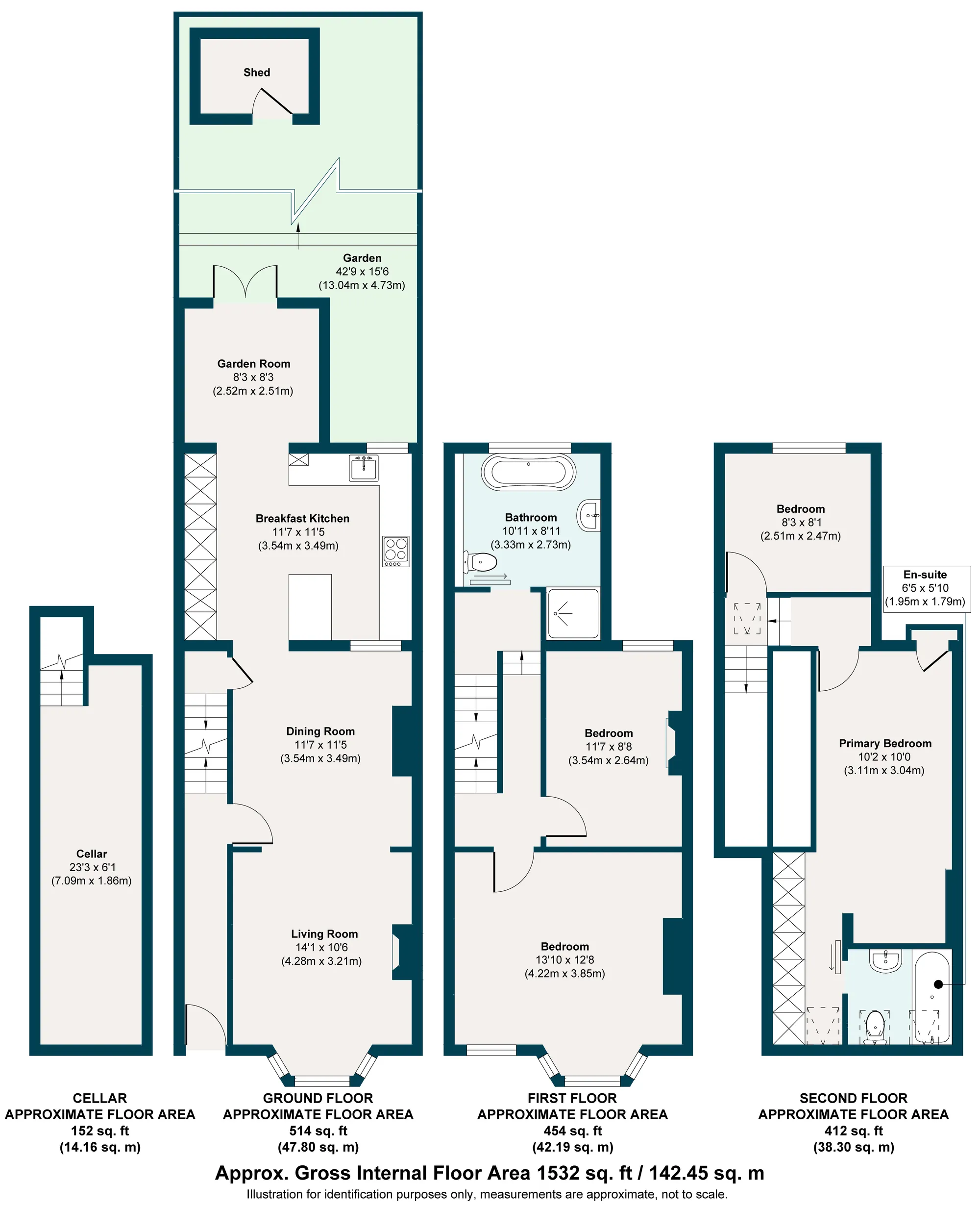 4 bed mid-terraced house for sale in Murchison Road, Leyton - Property Floorplan