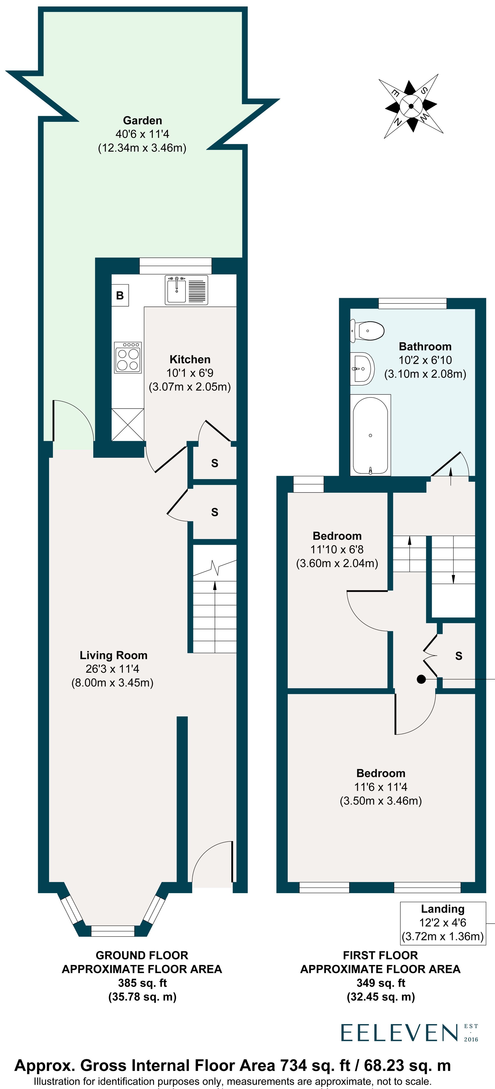 2 bed terraced house for sale in Trevelyan Road, Stratford, London, E15 - Property floorplan