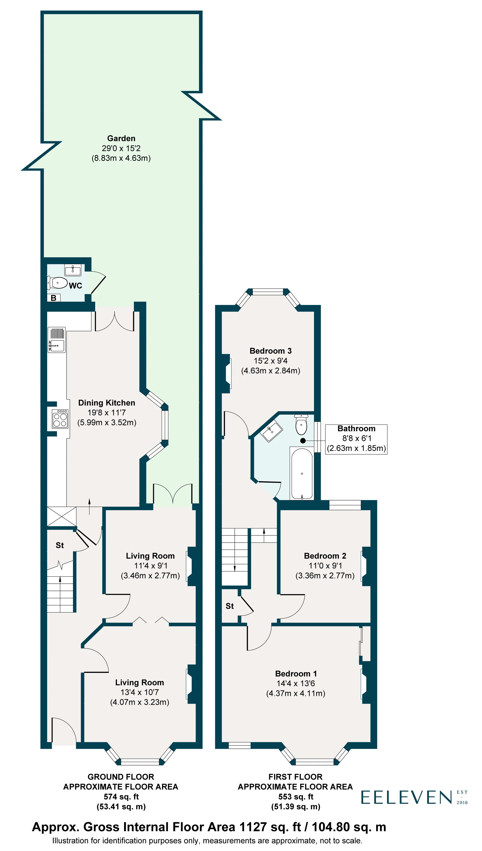 3 bed mid-terraced house for sale in Malvern Road, Leytonstone - Property Floorplan