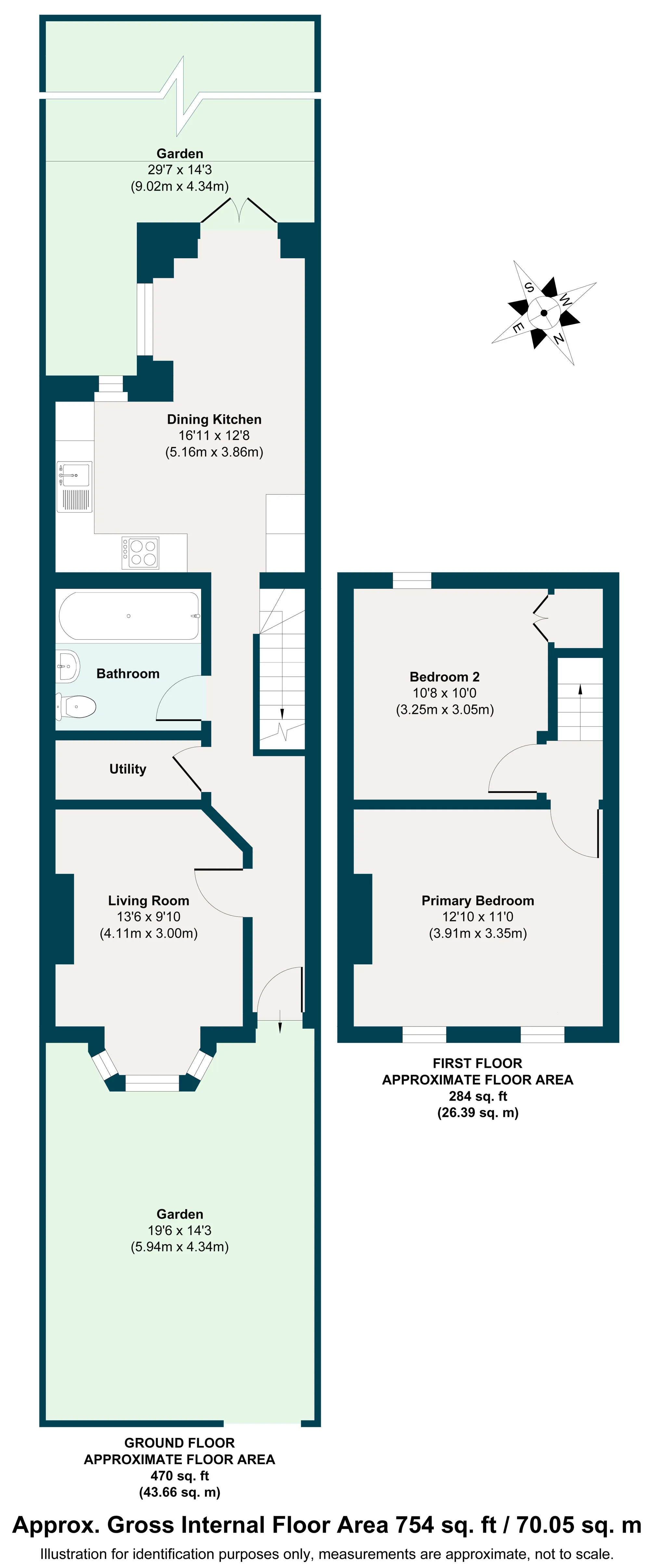 2 bed mid-terraced house for sale in Harrow Road, Leytonstone - Property Floorplan