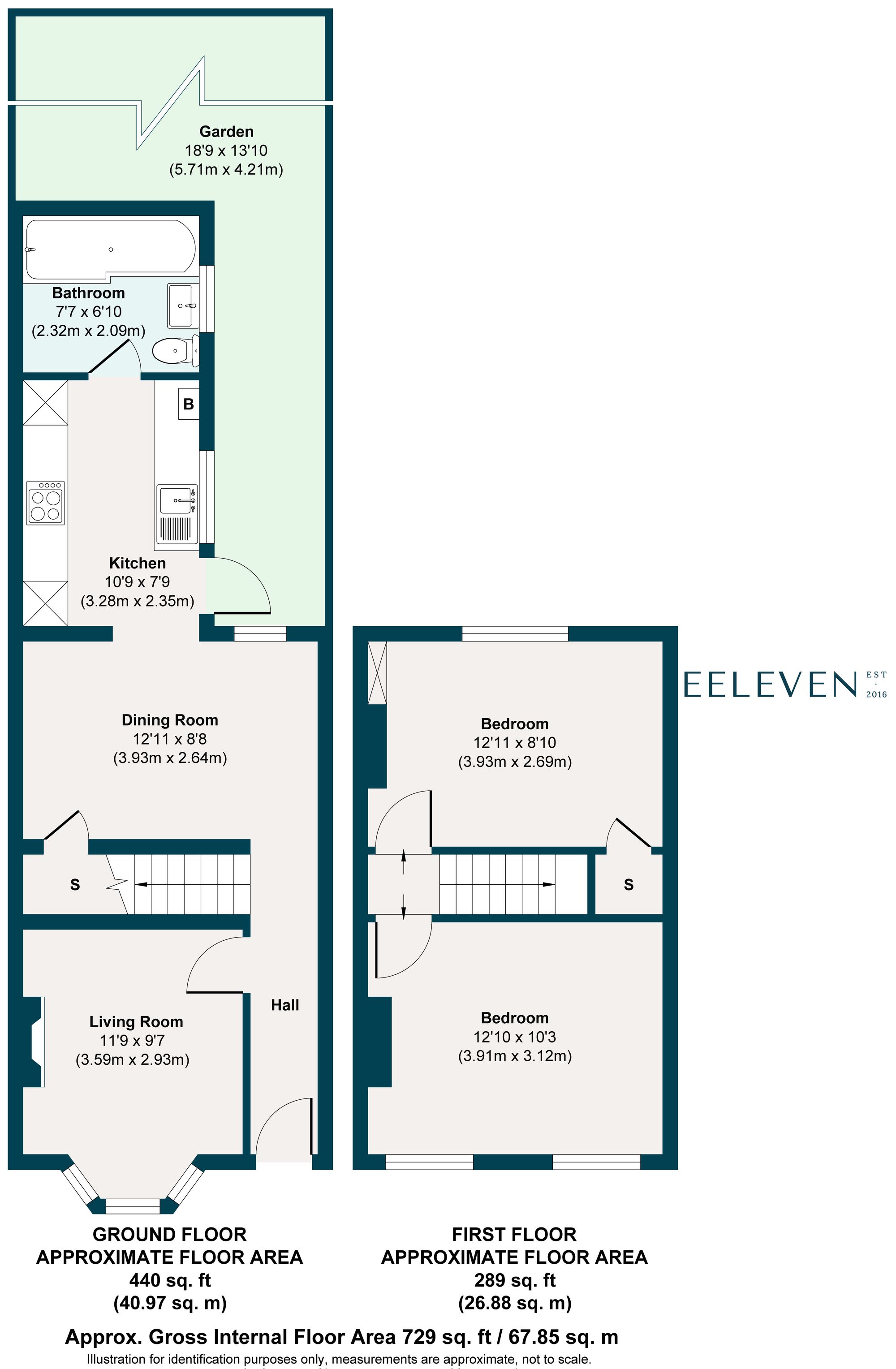 2 bed mid-terraced house for sale in Trumpington Road, Forest Gate, London, E7 - Property floorplan