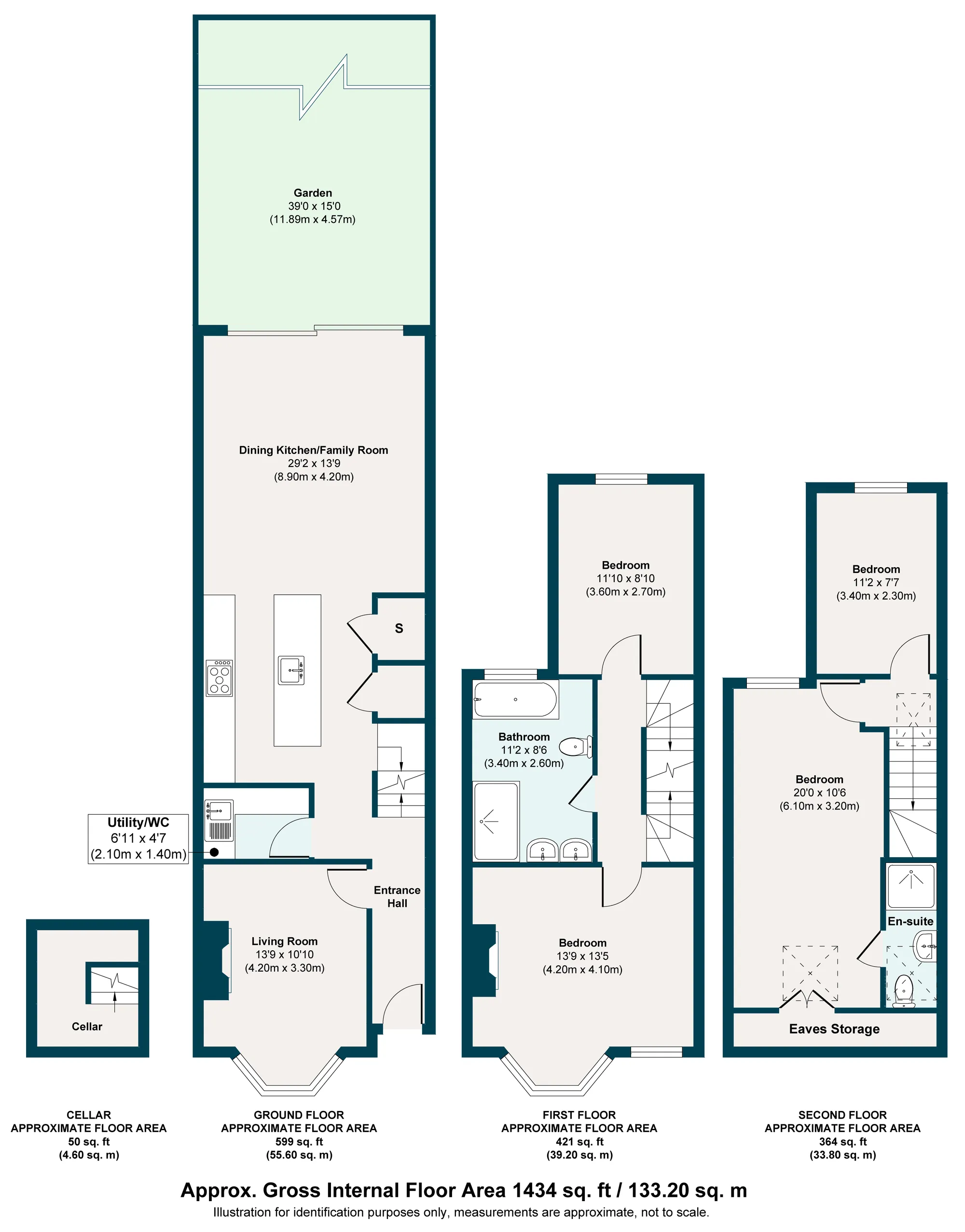 4 bed mid-terraced house for sale in Palamos Road, Leyton - Property Floorplan