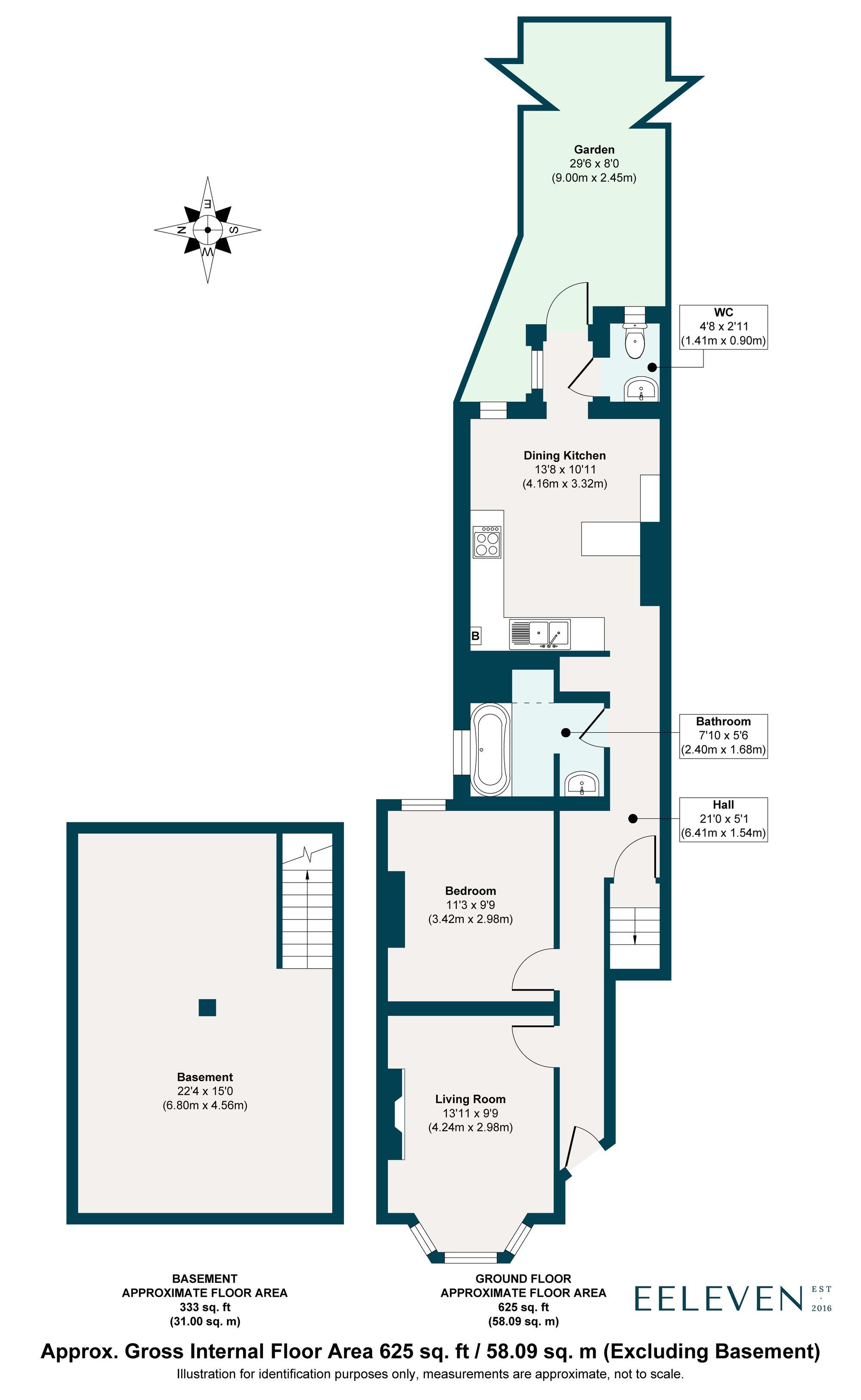 1 bed ground floor flat for sale in Katherine Road, Forest Gate, London, E7 - Property floorplan