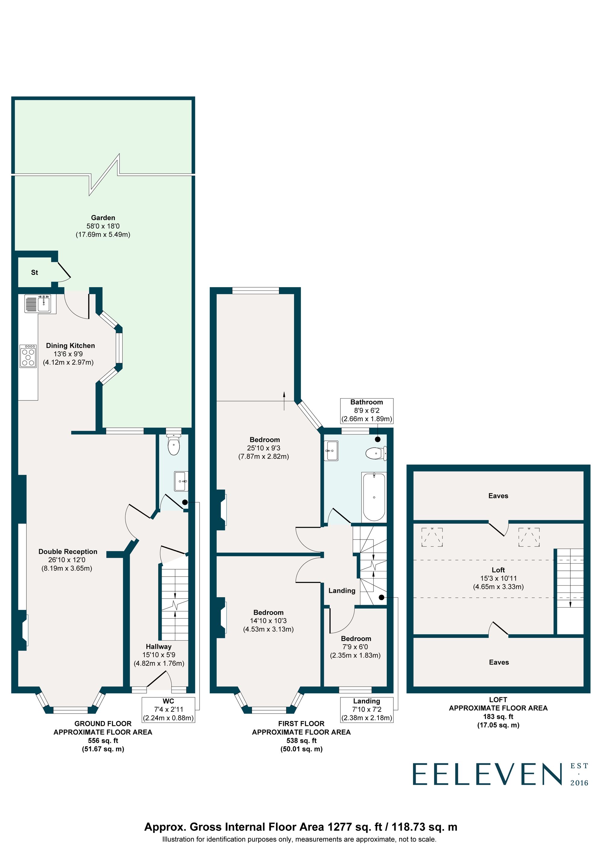 3 bed mid-terraced house for sale in Buckingham Road, Leyton, London, E10 - Property floorplan