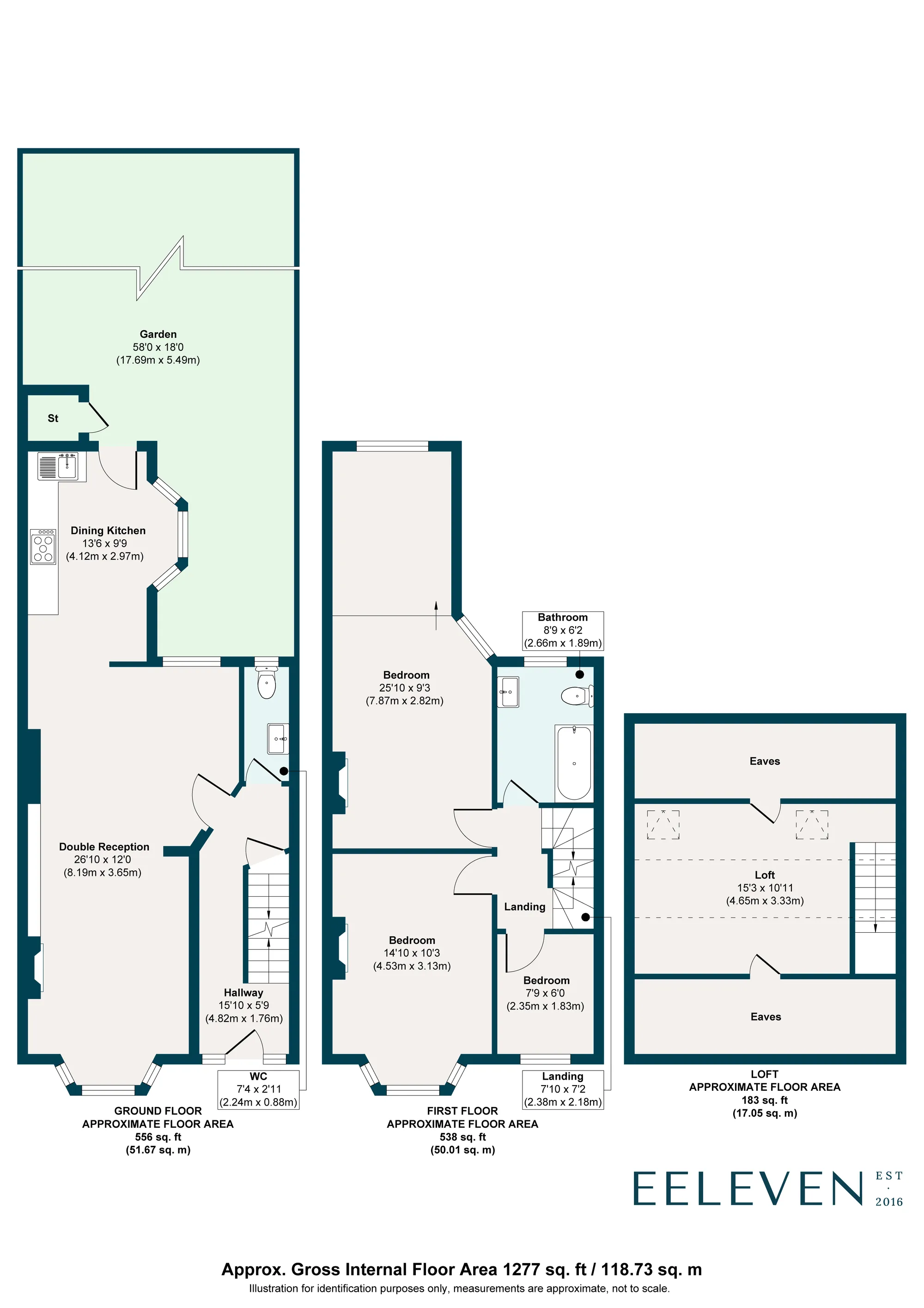 3 bed mid-terraced house for sale in Buckingham Road, Leyton - Property Floorplan