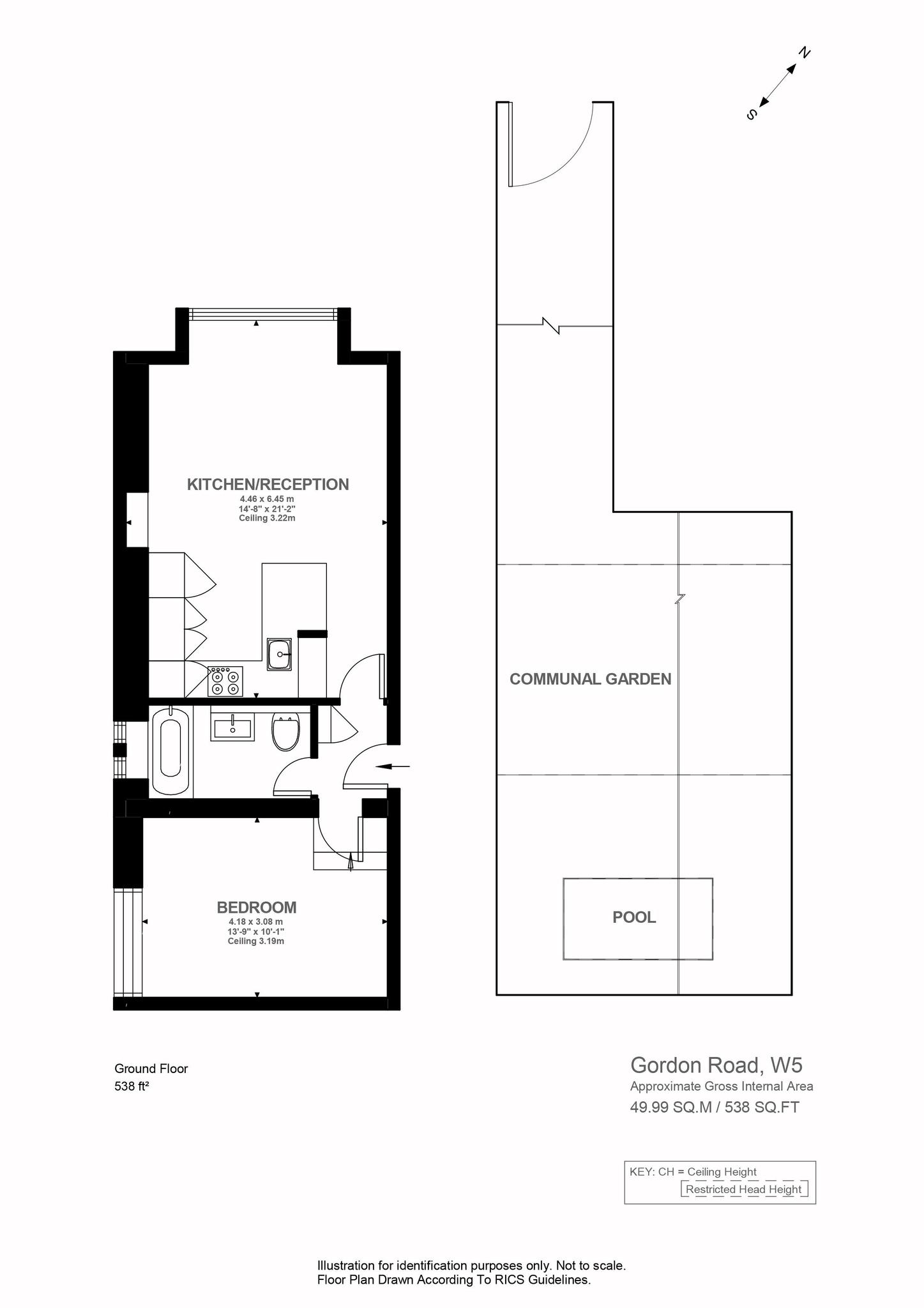 1 bed apartment for sale in Gordon Road, Ealing - Property Floorplan