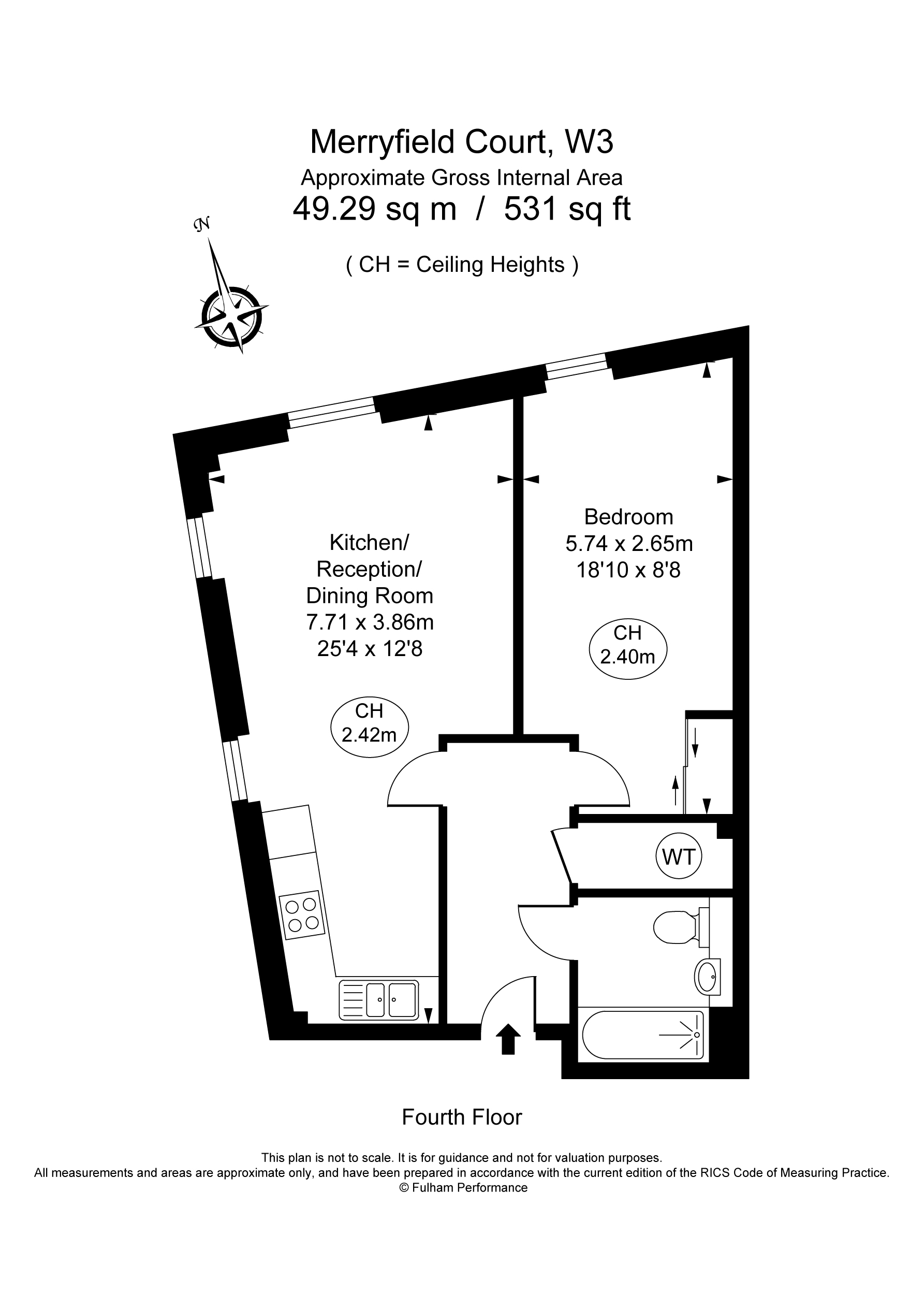 1 bed apartment for sale in Merryfield Court, Acton - Property Floorplan