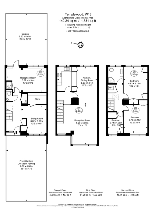 3 bed terraced house for sale in Templewood, Ealing - Property Floorplan