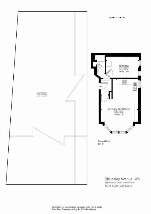 1 bed apartment for sale in Blakesley Avenue, Ealing - Property Floorplan