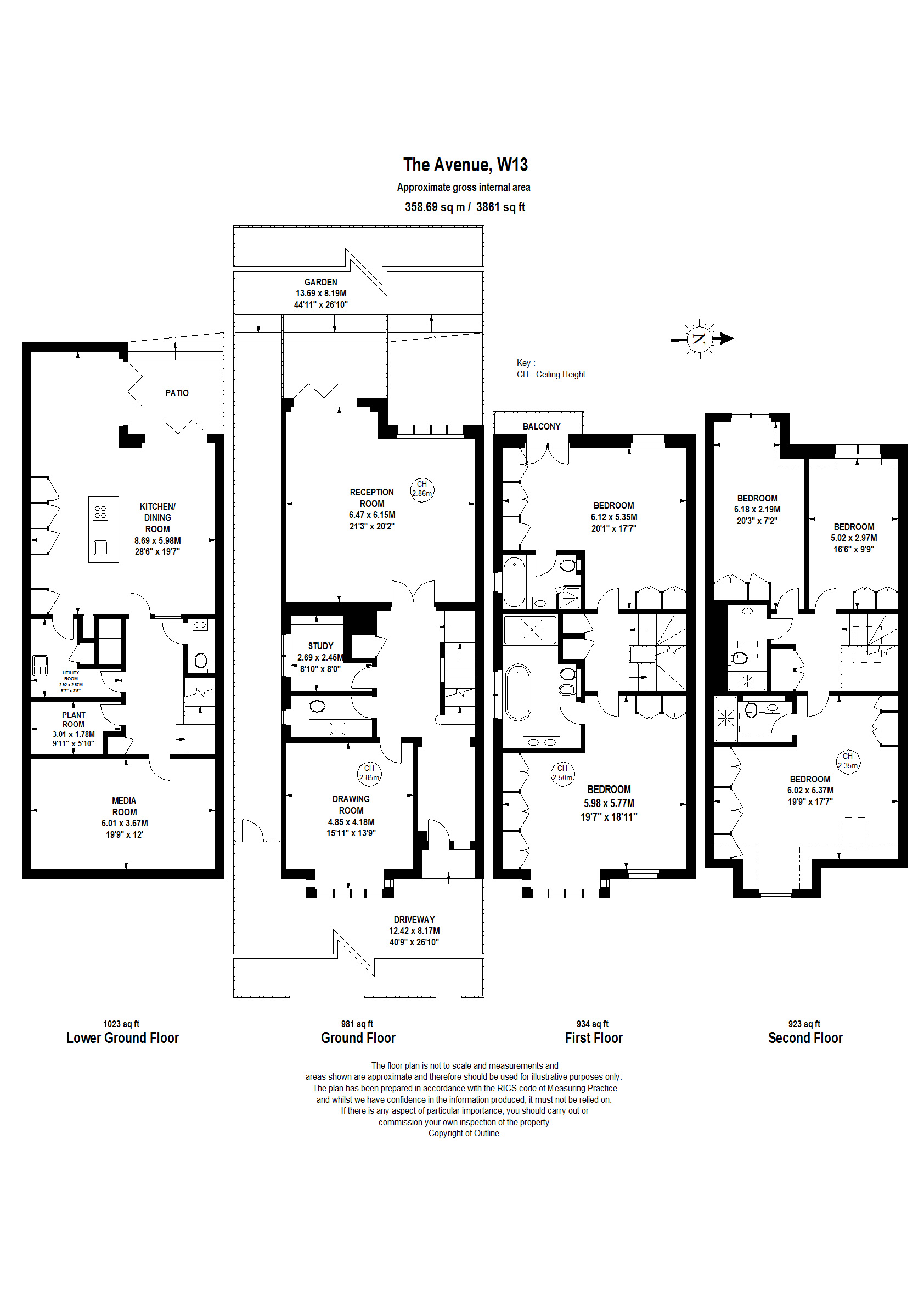 5 bed semi-detached house to rent in 83A The Avenue, London - Property Floorplan
