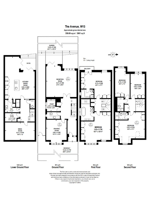 5 bed semi-detached house to rent in The Avenue, London - Property Floorplan