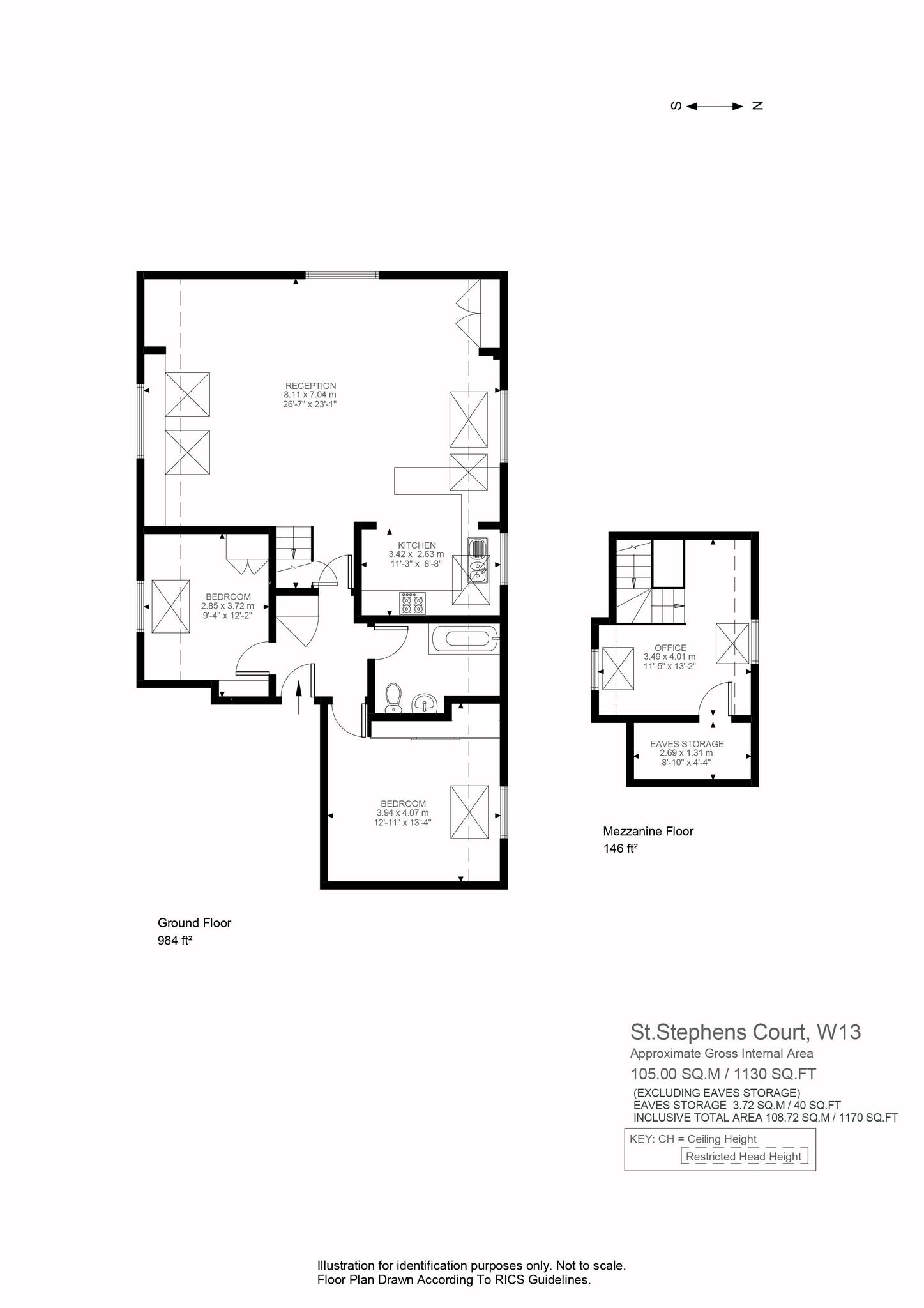 2 bed apartment for sale in St. Stephens Court, London - Property Floorplan