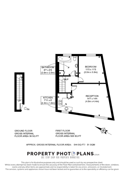 1 bed apartment to rent in Church Road, Hanwell - Property Floorplan