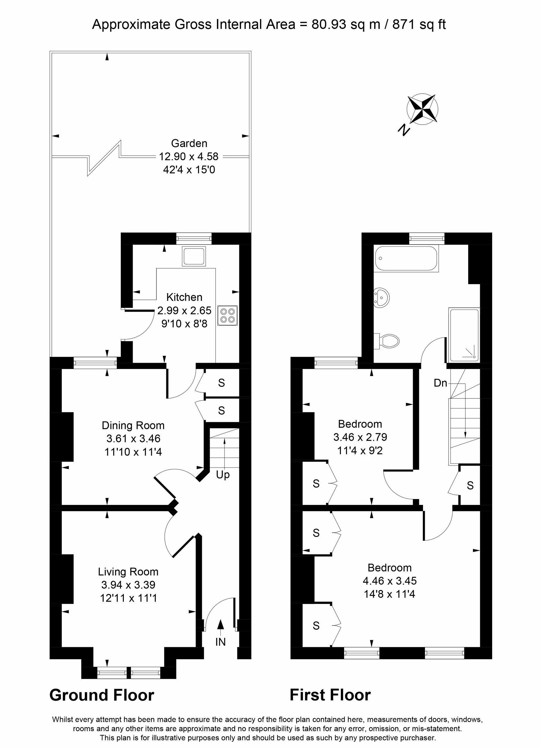 2 bed terraced house for sale in Darwin Road, Ealing - Property Floorplan