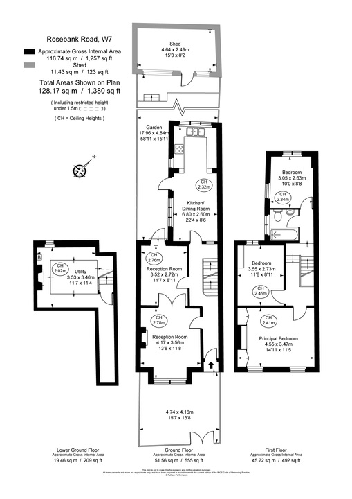 3 bed terraced house for sale in Rosebank Road, Hanwell - Property Floorplan
