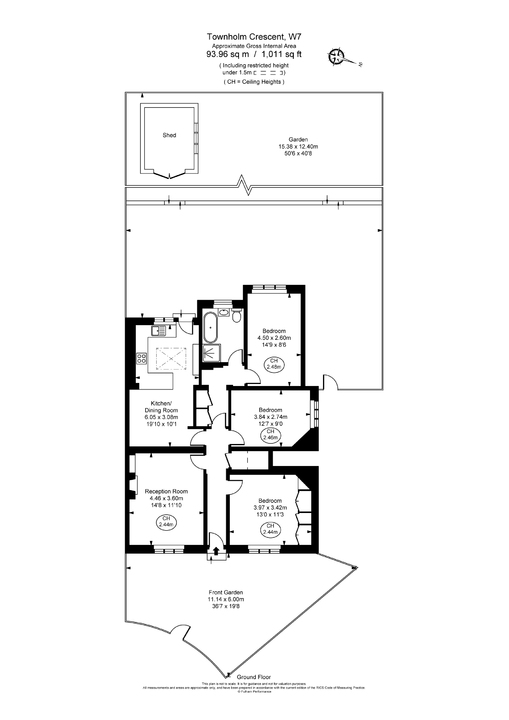 3 bed apartment for sale in Townholm Crescent, Hanwell - Property Floorplan