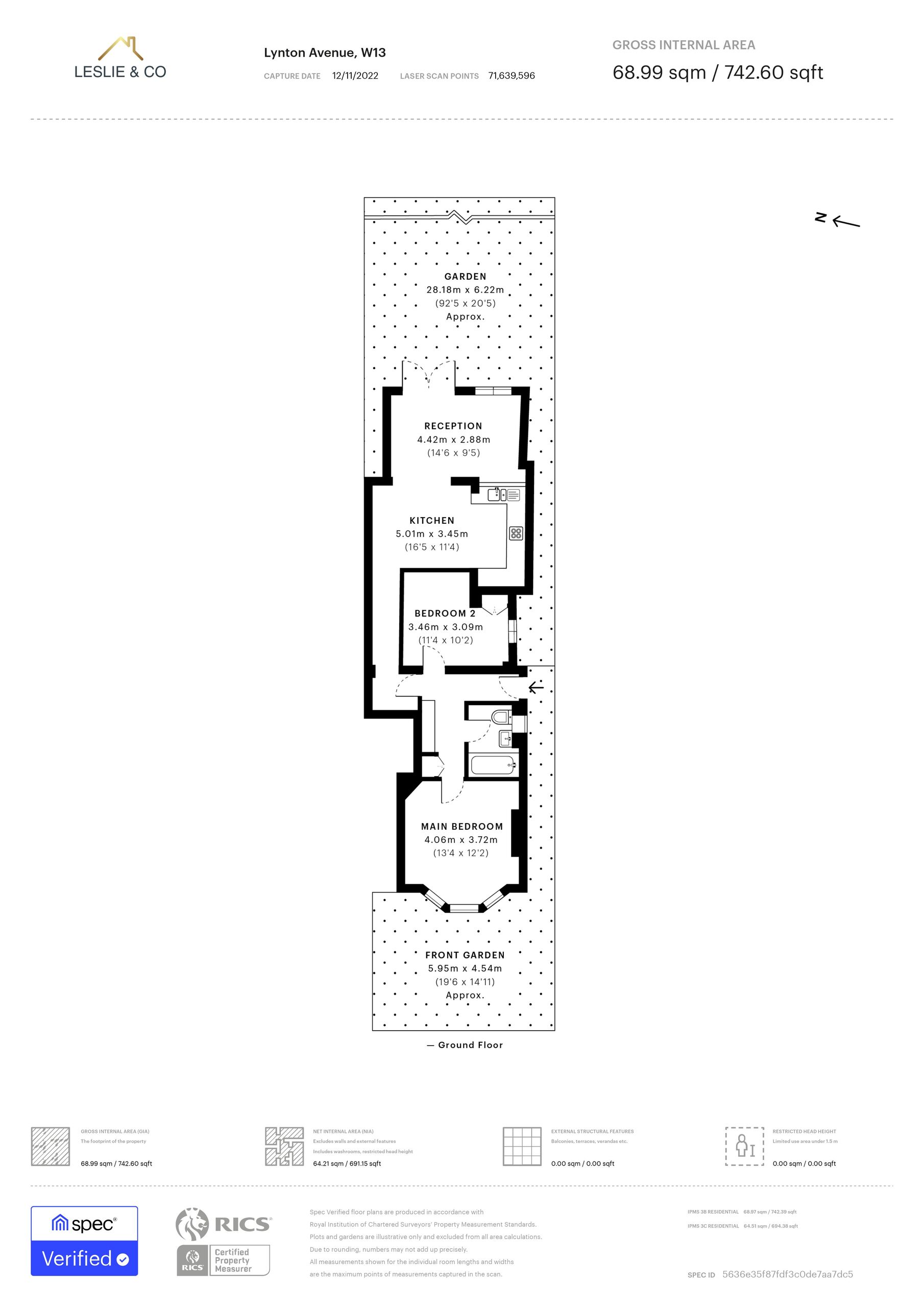 2 bed apartment for sale in Lynton Avenue, Ealing - Property Floorplan