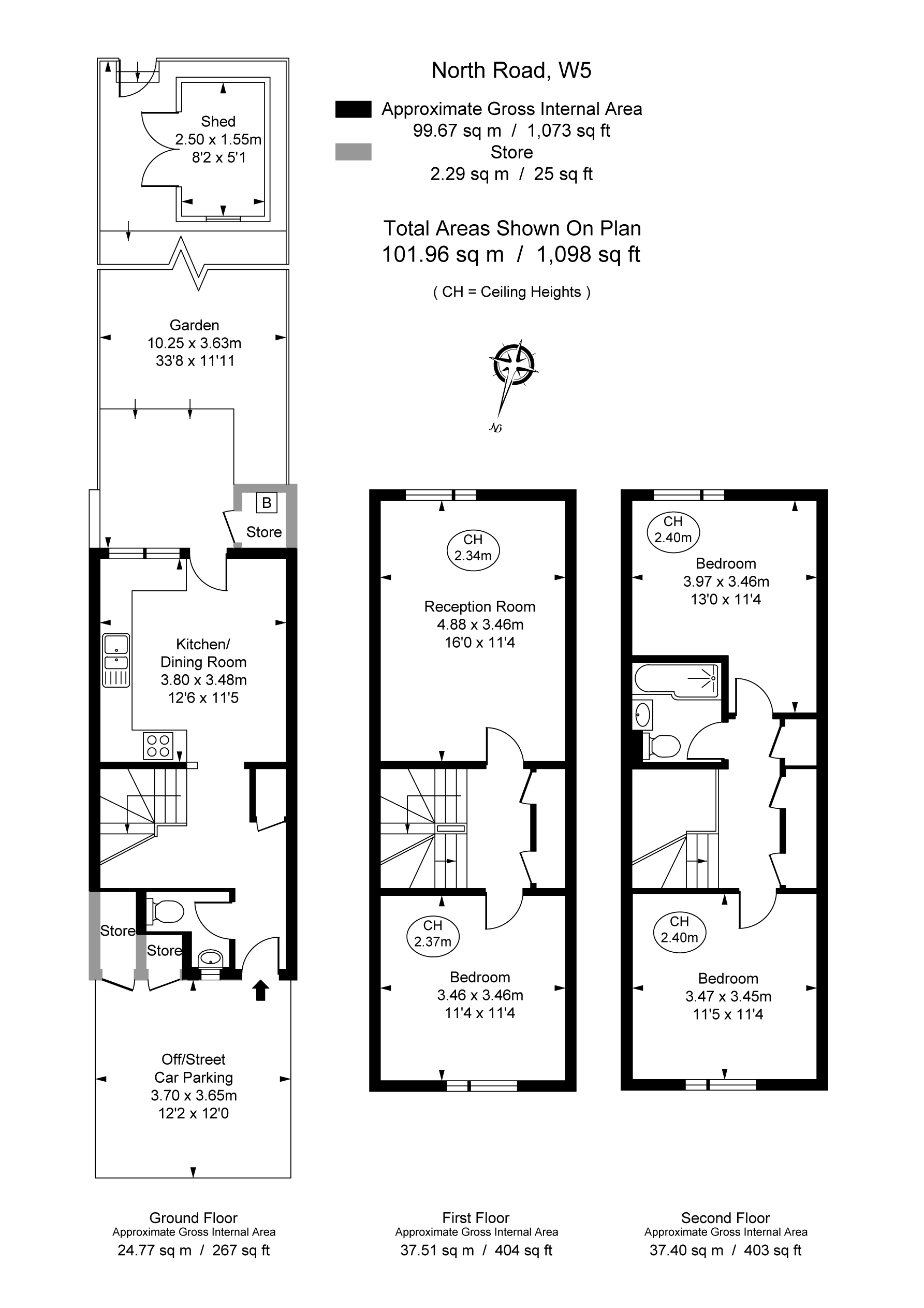 3 bed terraced house to rent in North Road, Ealing - Property Floorplan