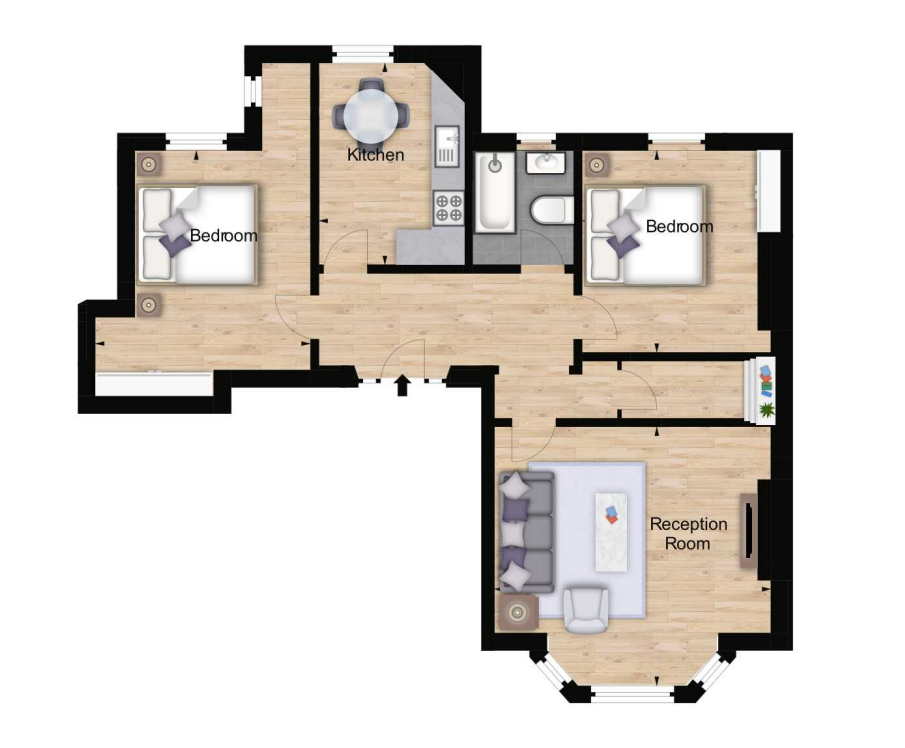 2 bed apartment to rent in Hamlet Gardens, London - Property Floorplan