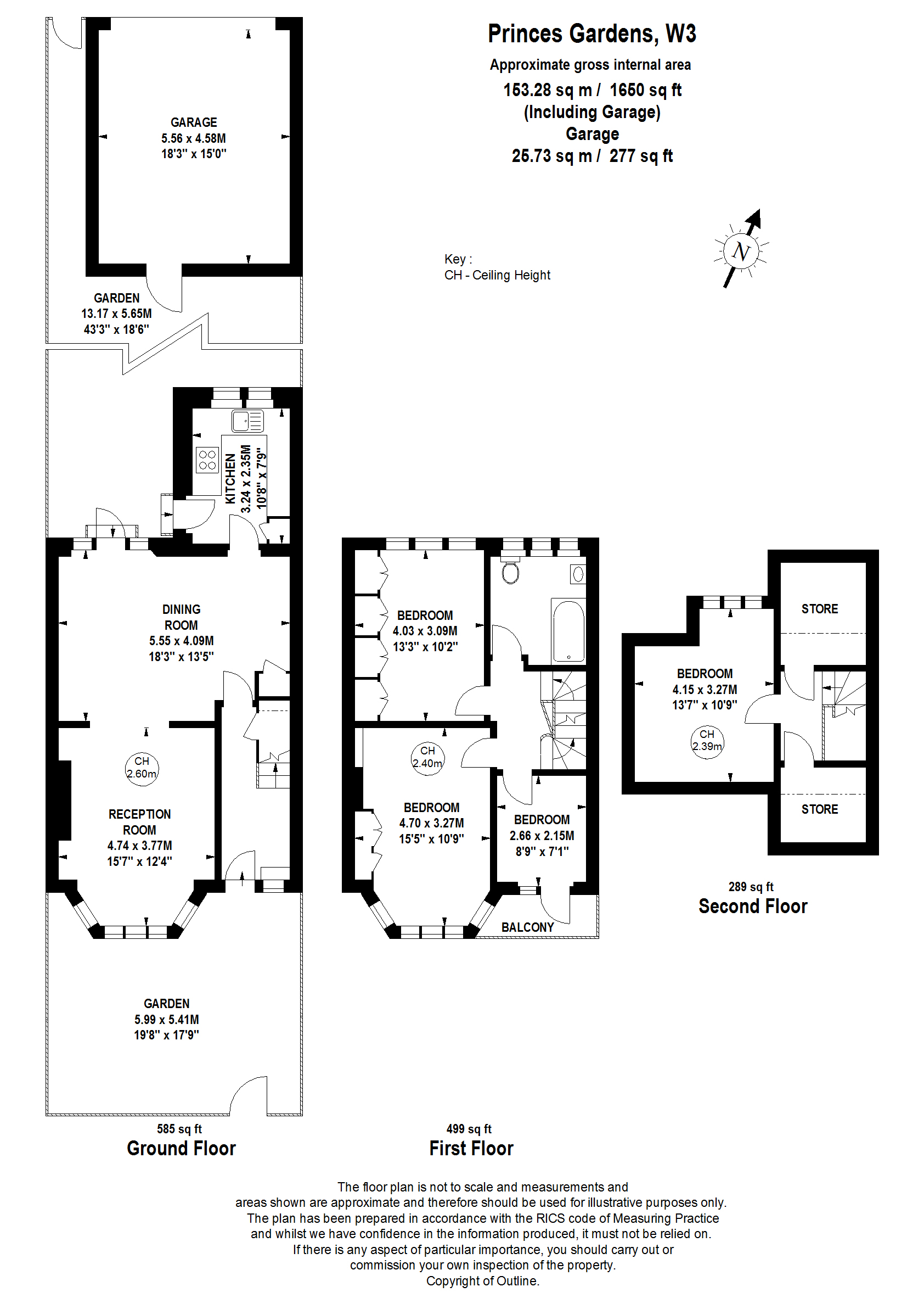 4 bed terraced house for sale in Princes Gardens, London - Property Floorplan