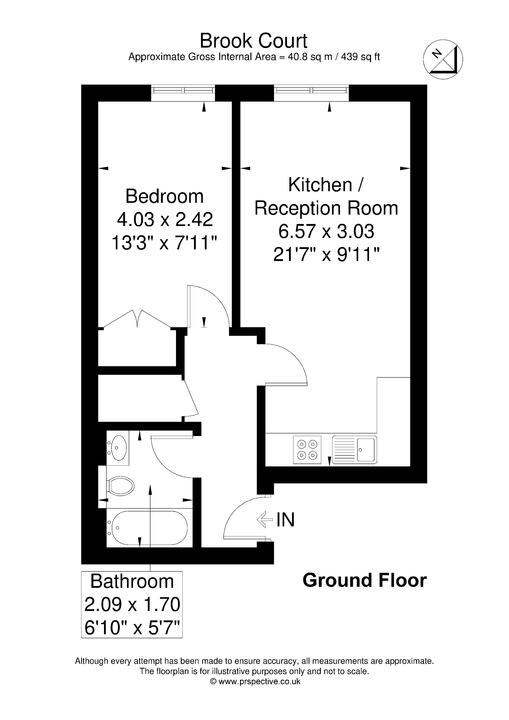 1 bed apartment to rent in Brook, Brentford - Property Floorplan