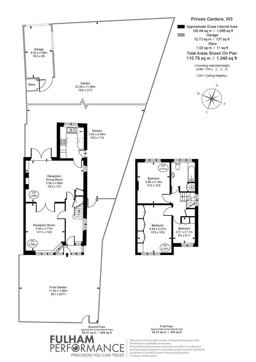 3 bed end of terrace house for sale in Princes Gardens, Acton - Property Floorplan